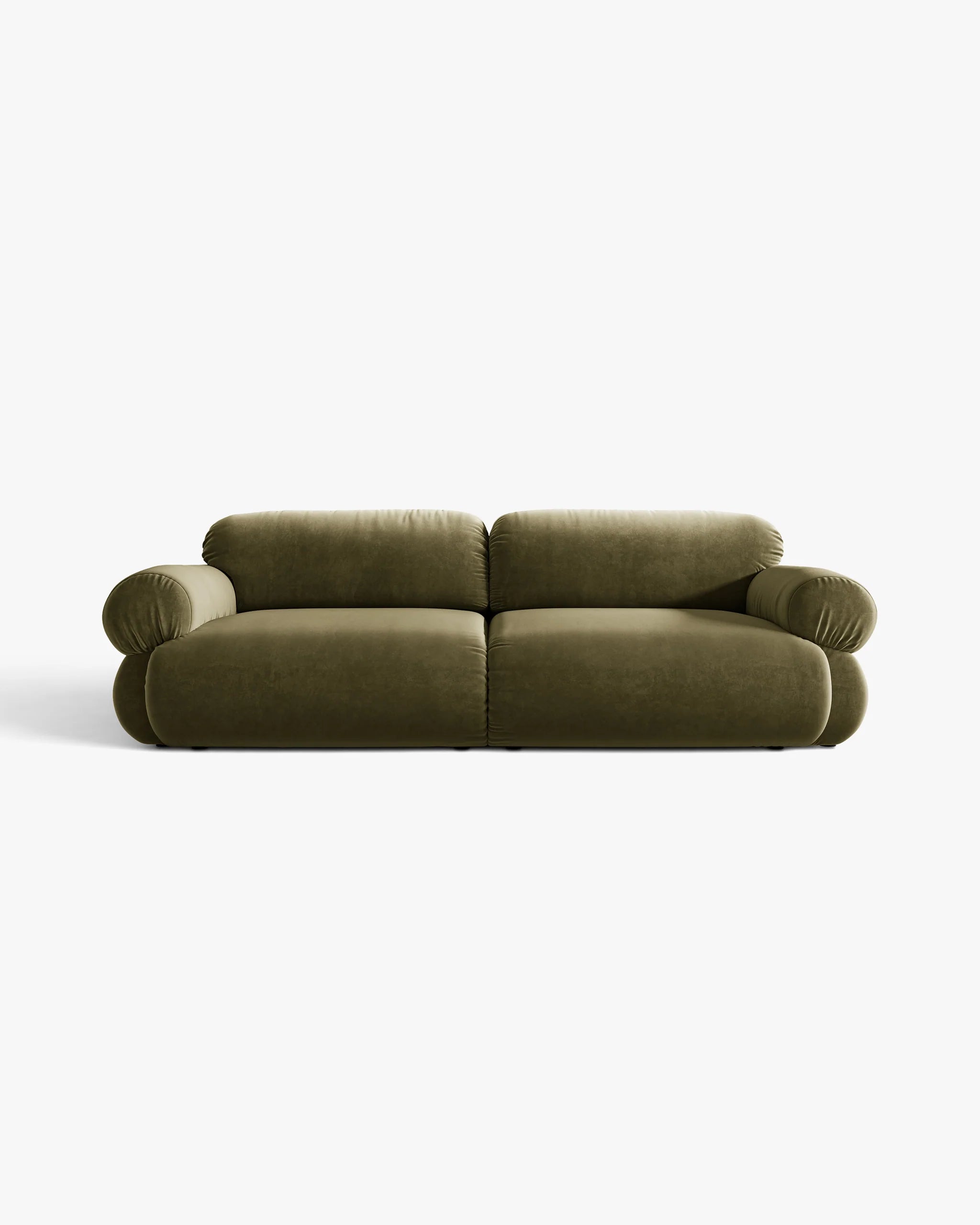Sofa 4-osobowa aksamitna OPHELIA oliwkowy