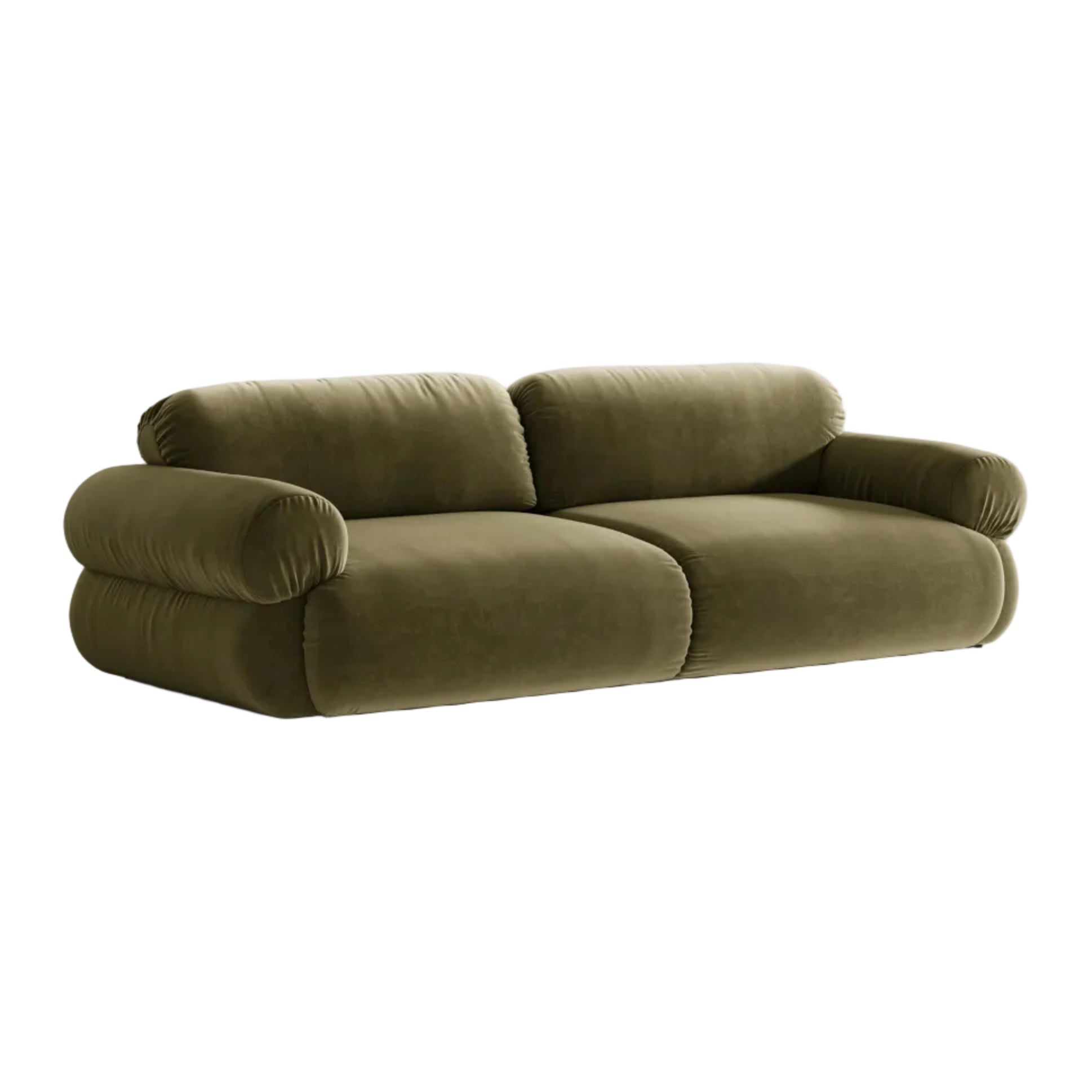 Sofa 4-osobowa aksamitna OPHELIA oliwkowy