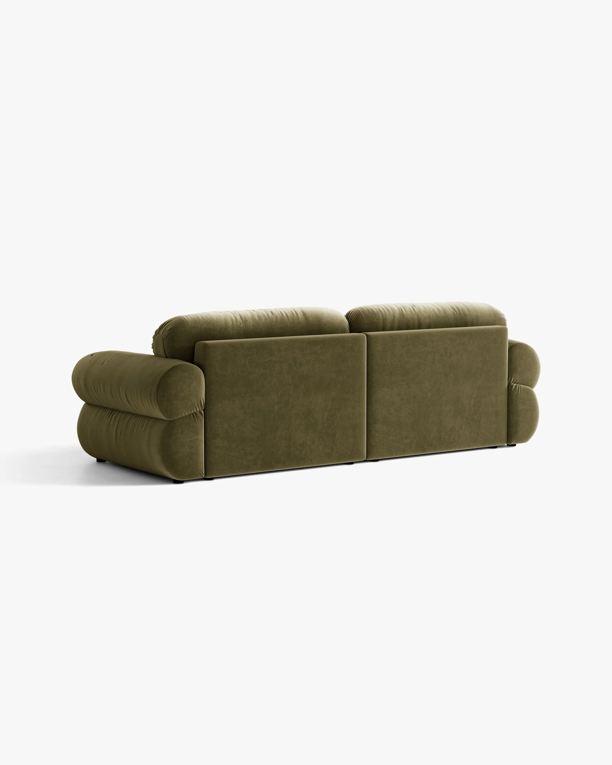 Sofa 4-osobowa aksamitna OPHELIA oliwkowy