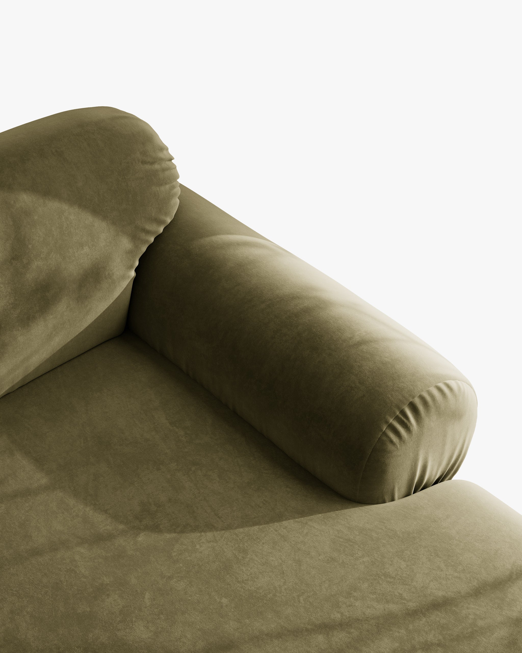 Sofa 4-osobowa aksamitna OPHELIA oliwkowy