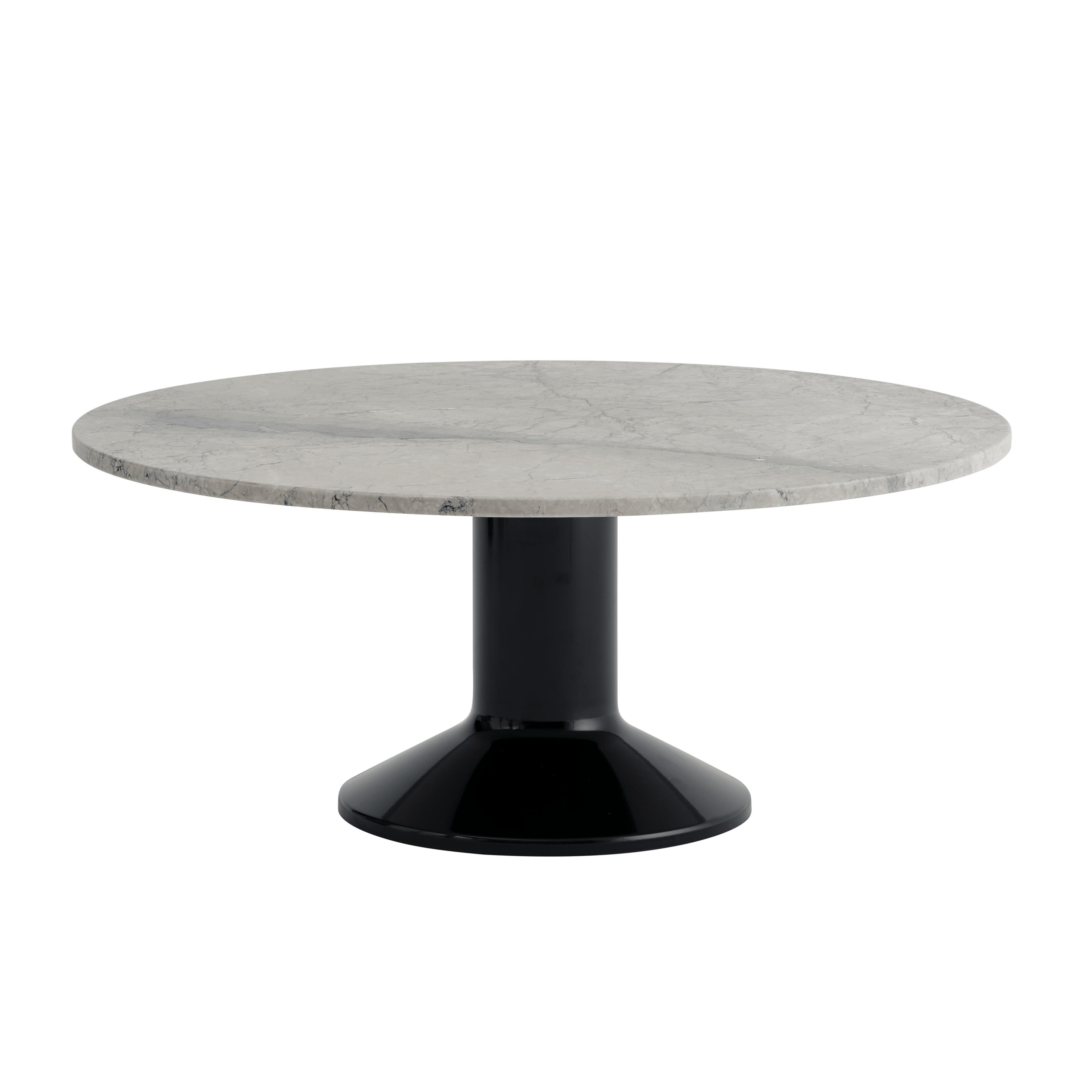 MIDST Coffee Table Gray Marble with Black Base