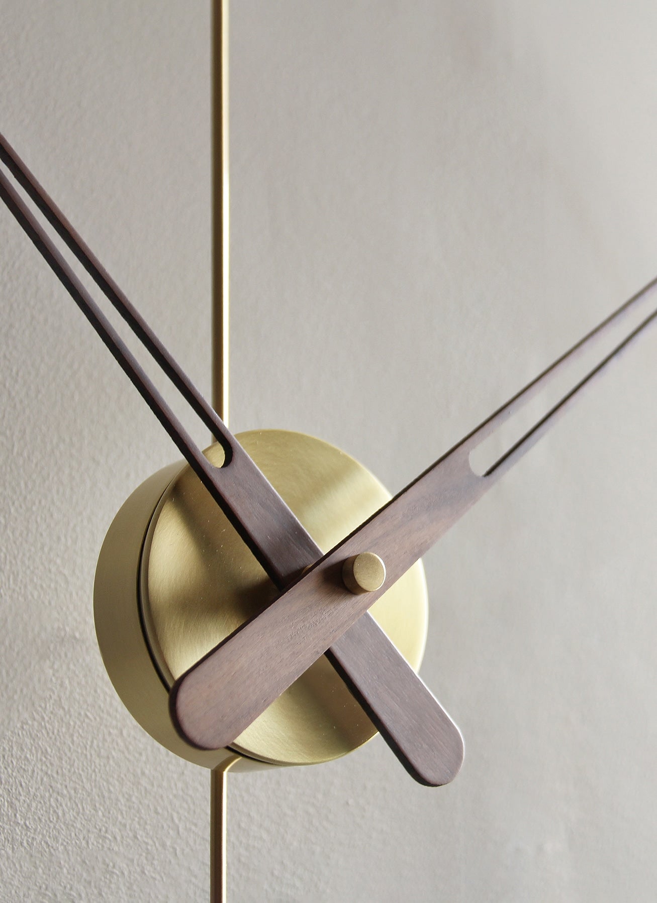 BARCELONA MINI wall clock walnut wood with black and gold