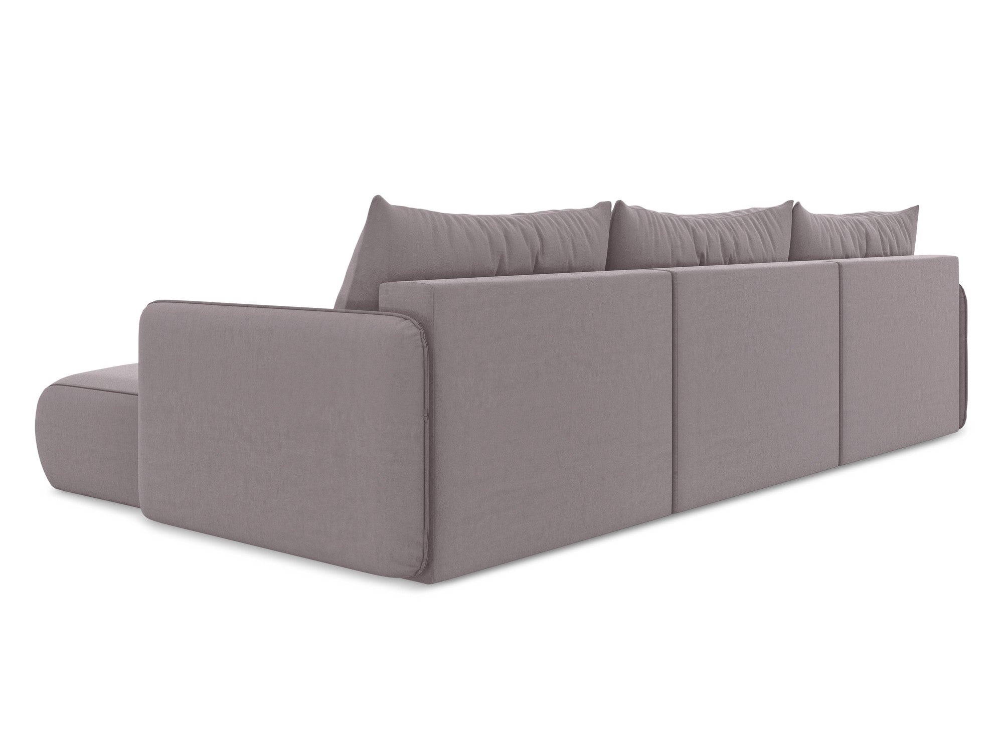 Panoramischer Samt-Ecksofa mit Schlaf-Funktion NANEA lavendel