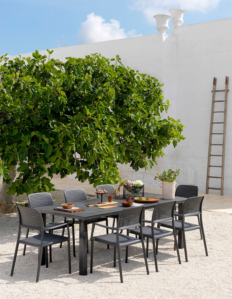 Outdoor chair with armrests BORA agave green