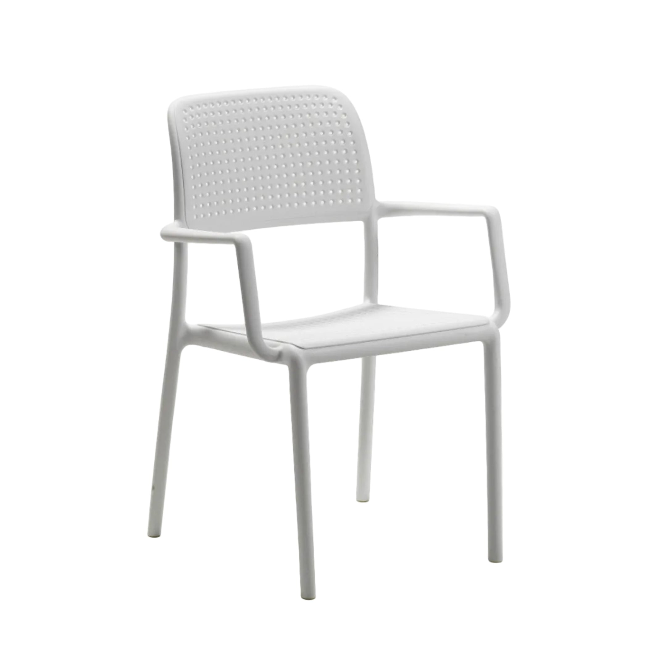 BORA White Outdoor Chair with Armrests