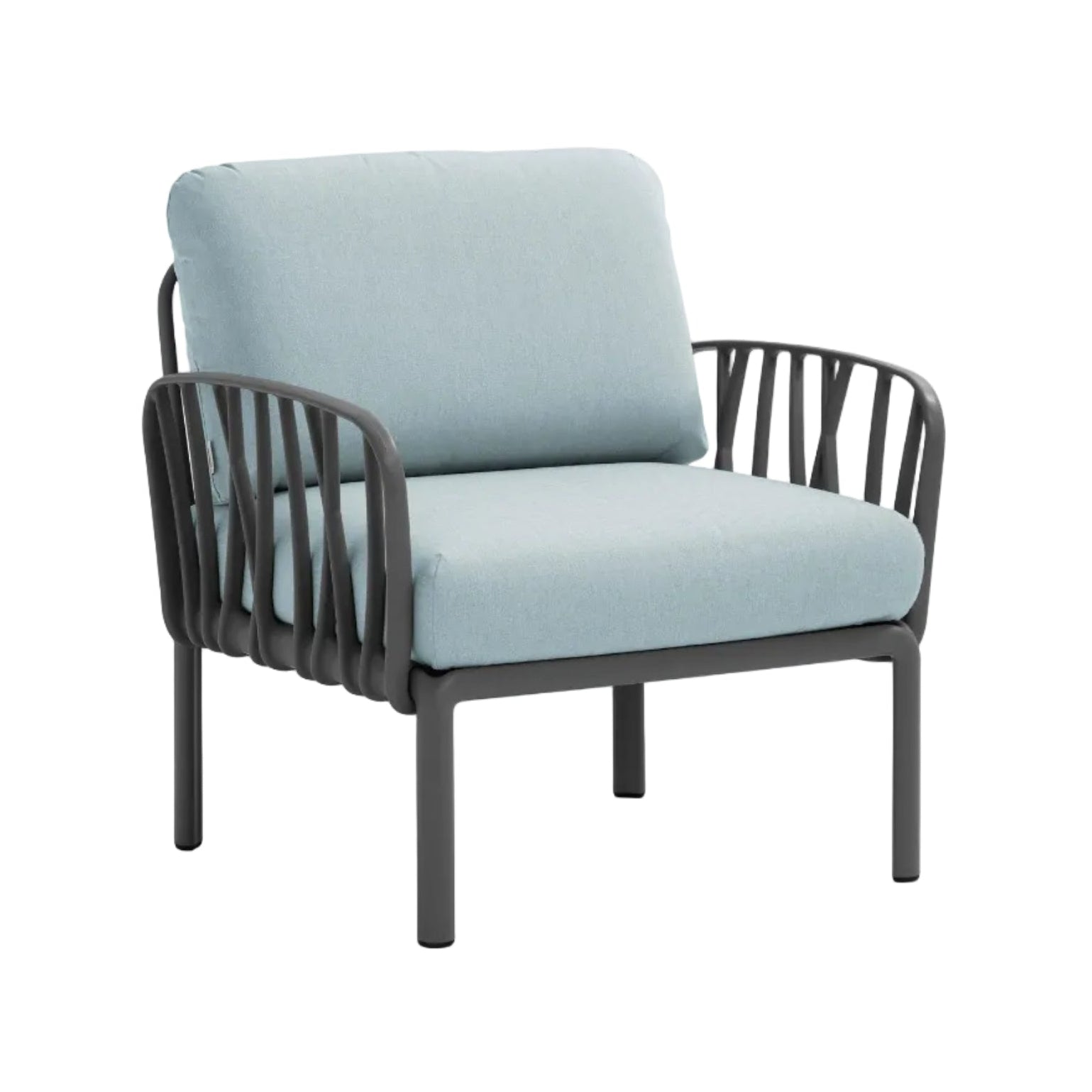 Outdoor Armchair KOMODO Light Blue Sunbrella® with Anthracite Base