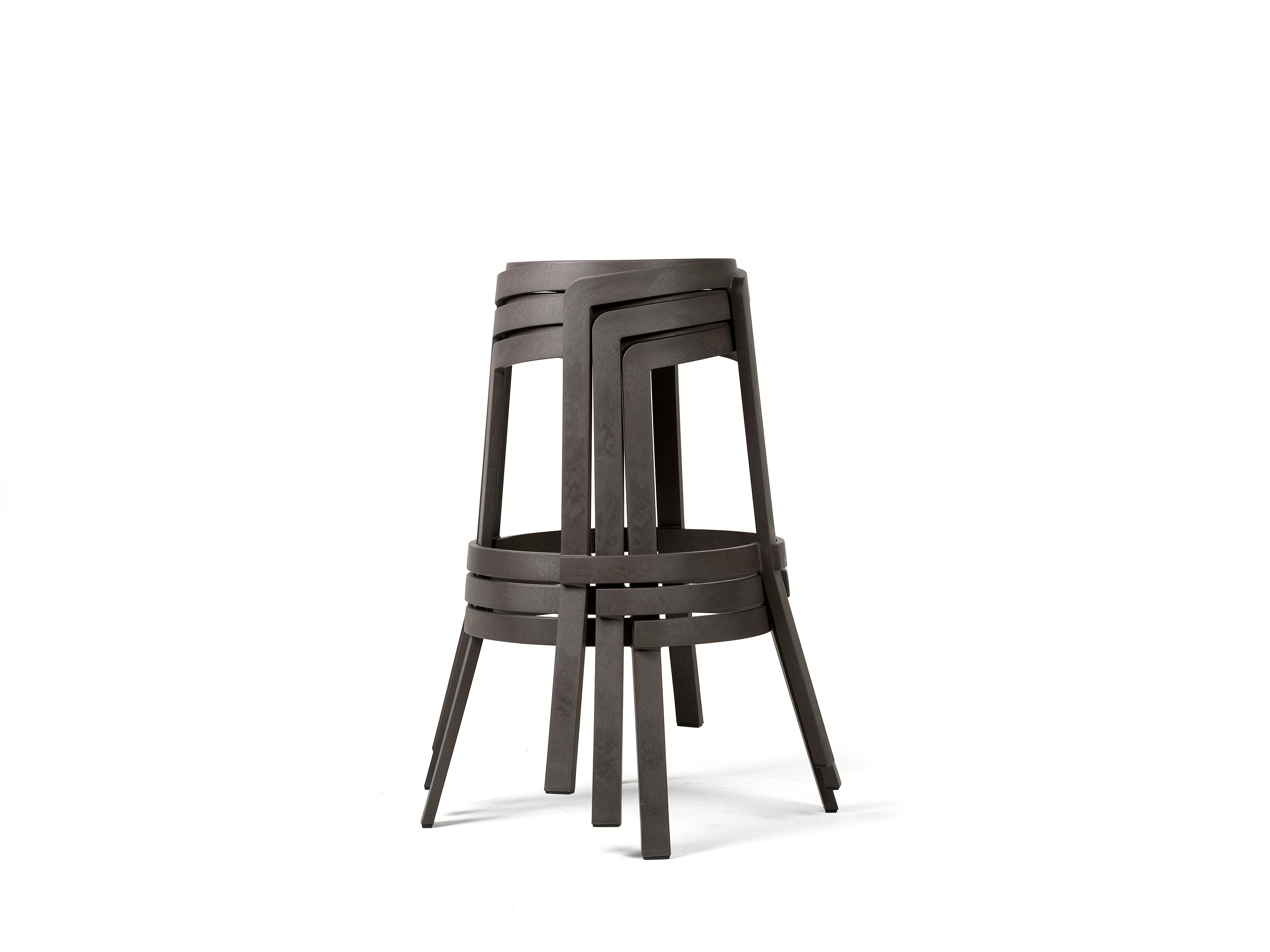 Hocker für den Außenbereich STACK erdiges Braun