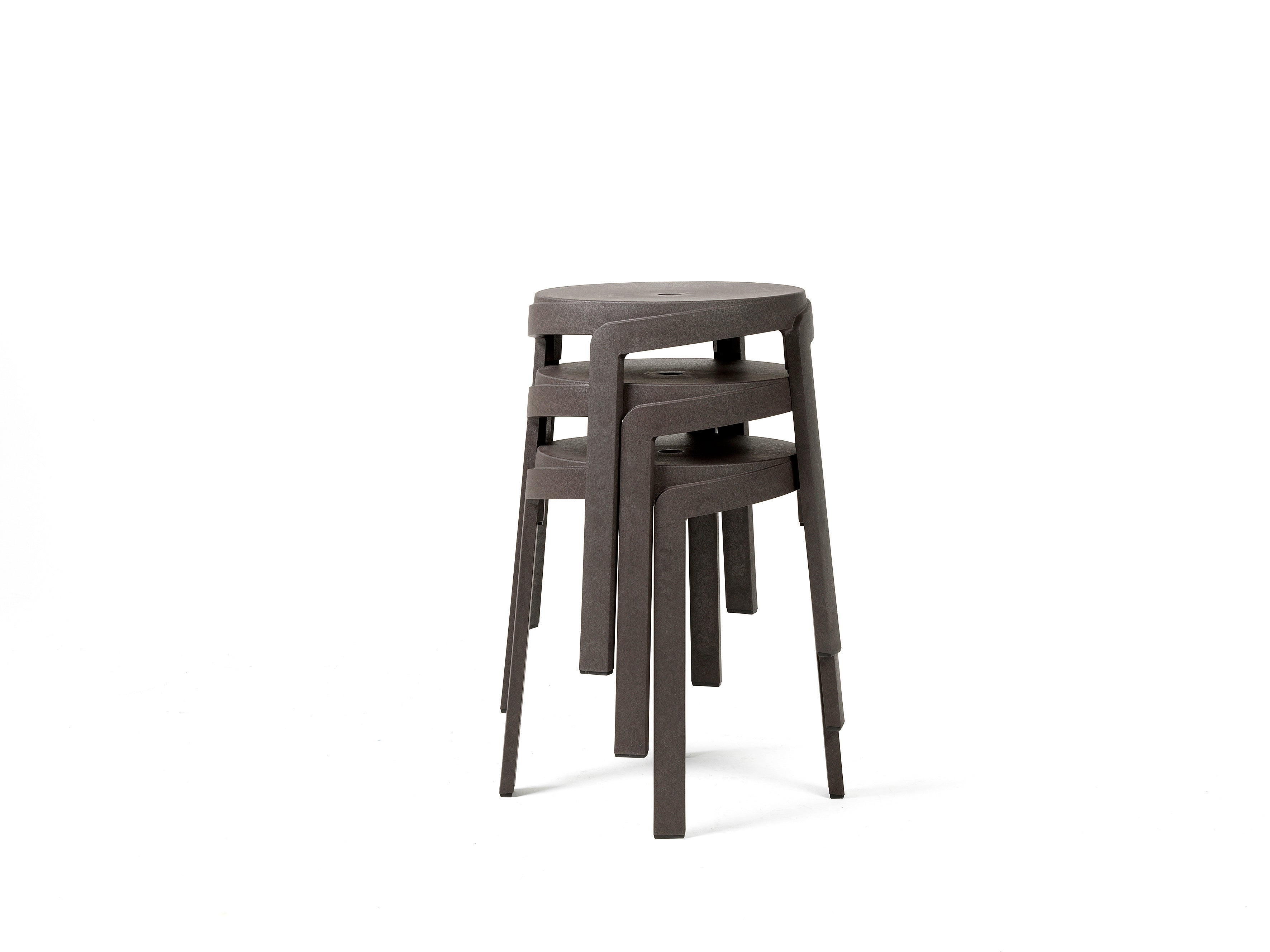Hocker für den Außenbereich STACK erdiges Braun