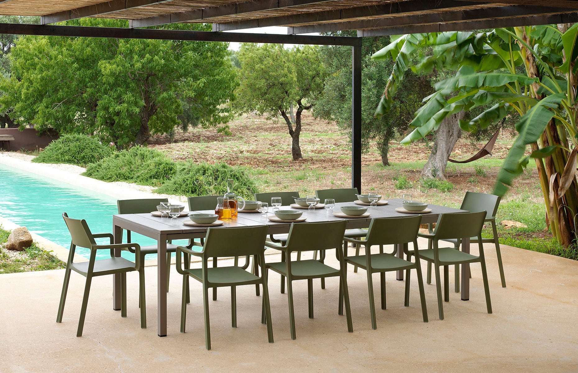 Ausziehbarer Gartentisch RIO in Anthrazit