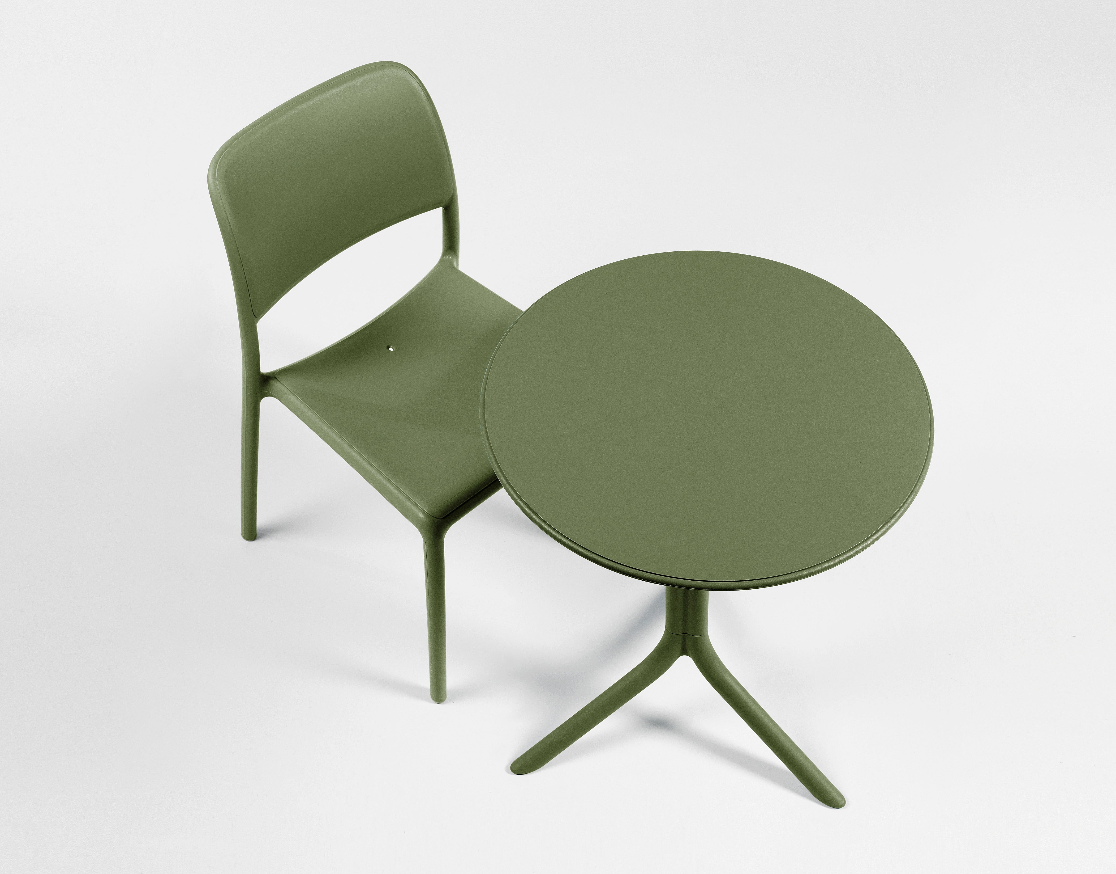 Round outdoor table with height adjustment SPRITZ taupe