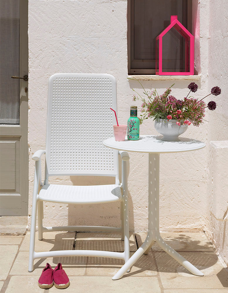 Round outdoor table with height adjustment STEP in anthracite