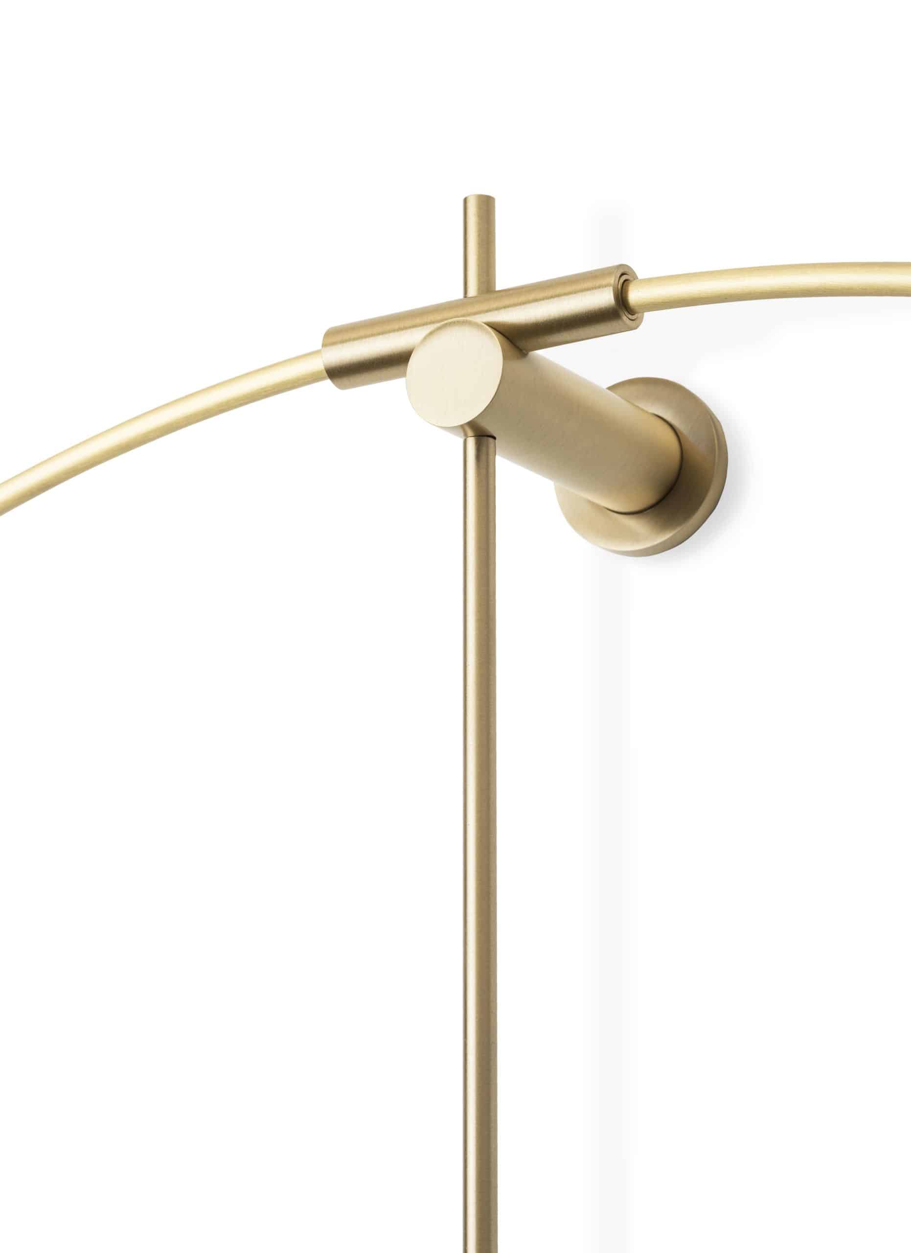 NEW ANDA wall clock walnut wood with brass