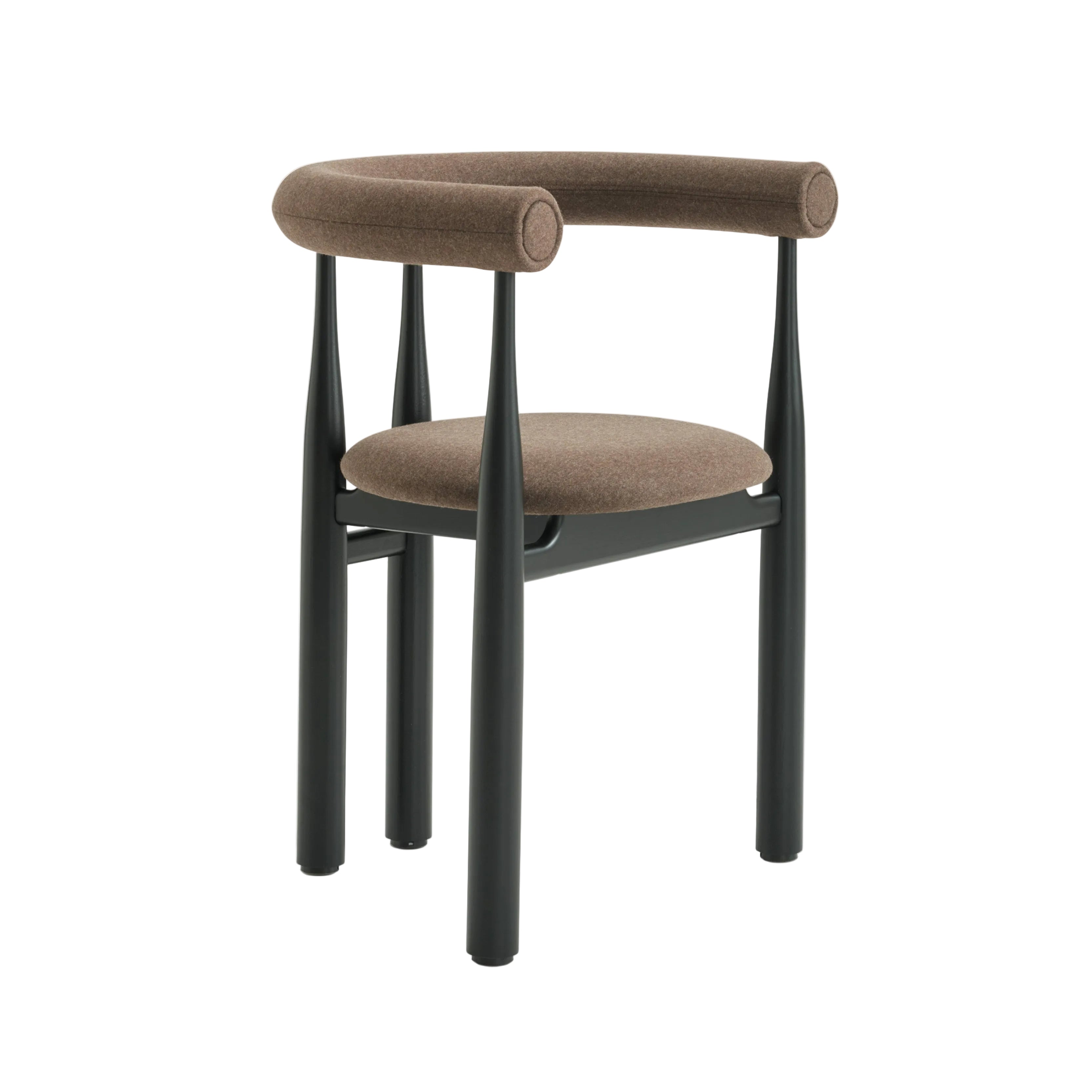 Krzesło BUKOWSKI FULLY tapicerowane z czarną bukową podstawą