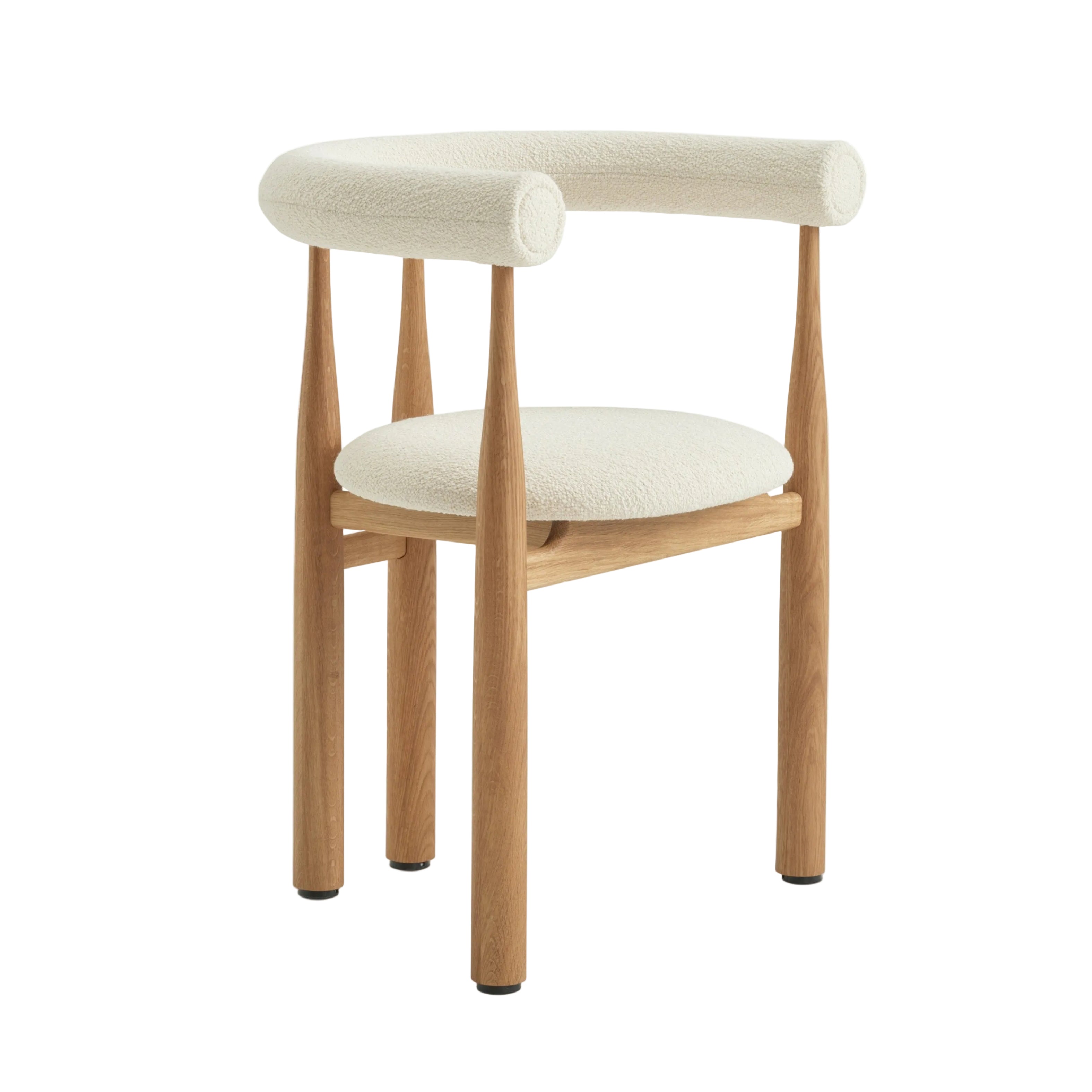 Krzesło BUKOWSKI FULLY tapicerowane z dębową podstawą