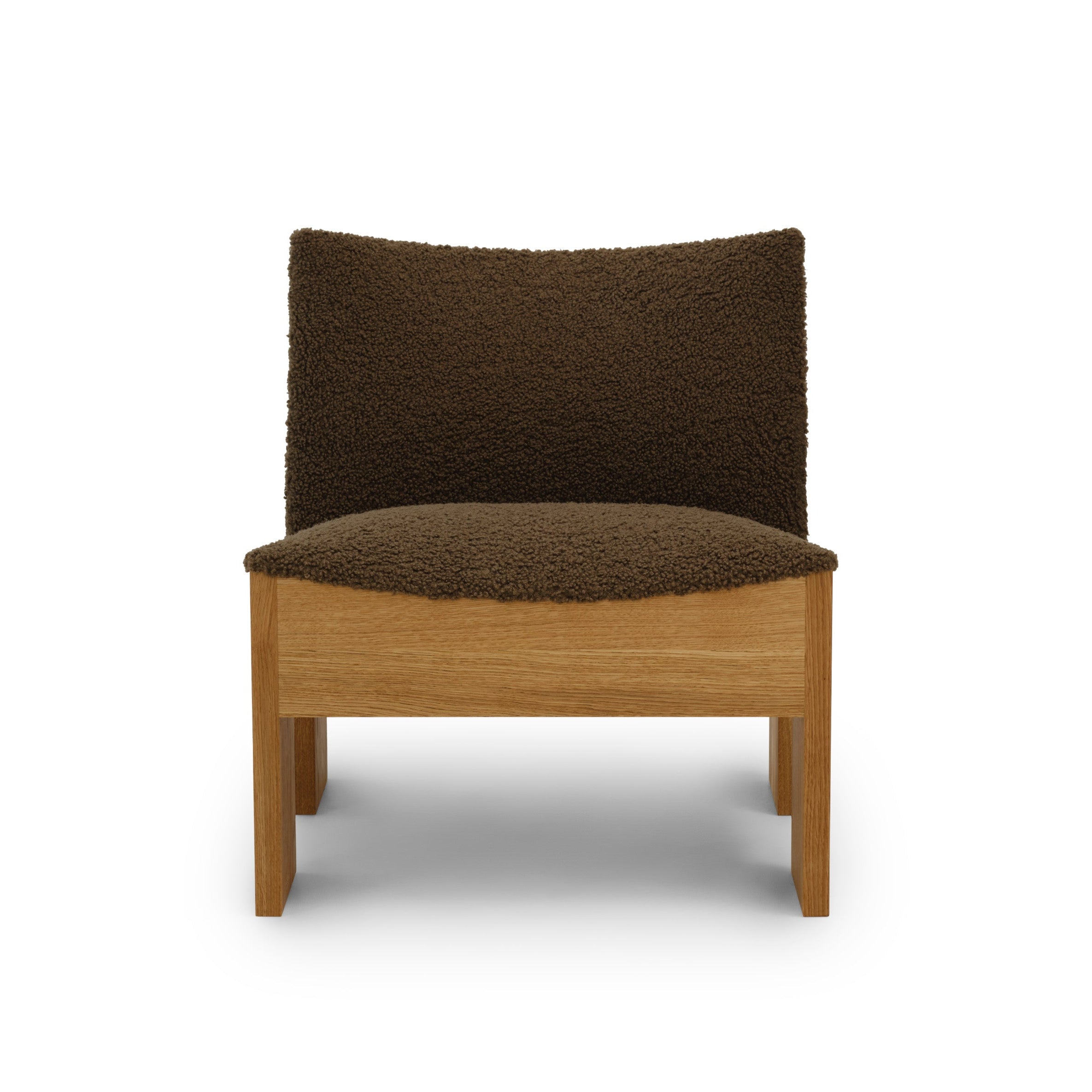 Fotel TENON Zinc Drake Mocha kawowy z dębową podstawą