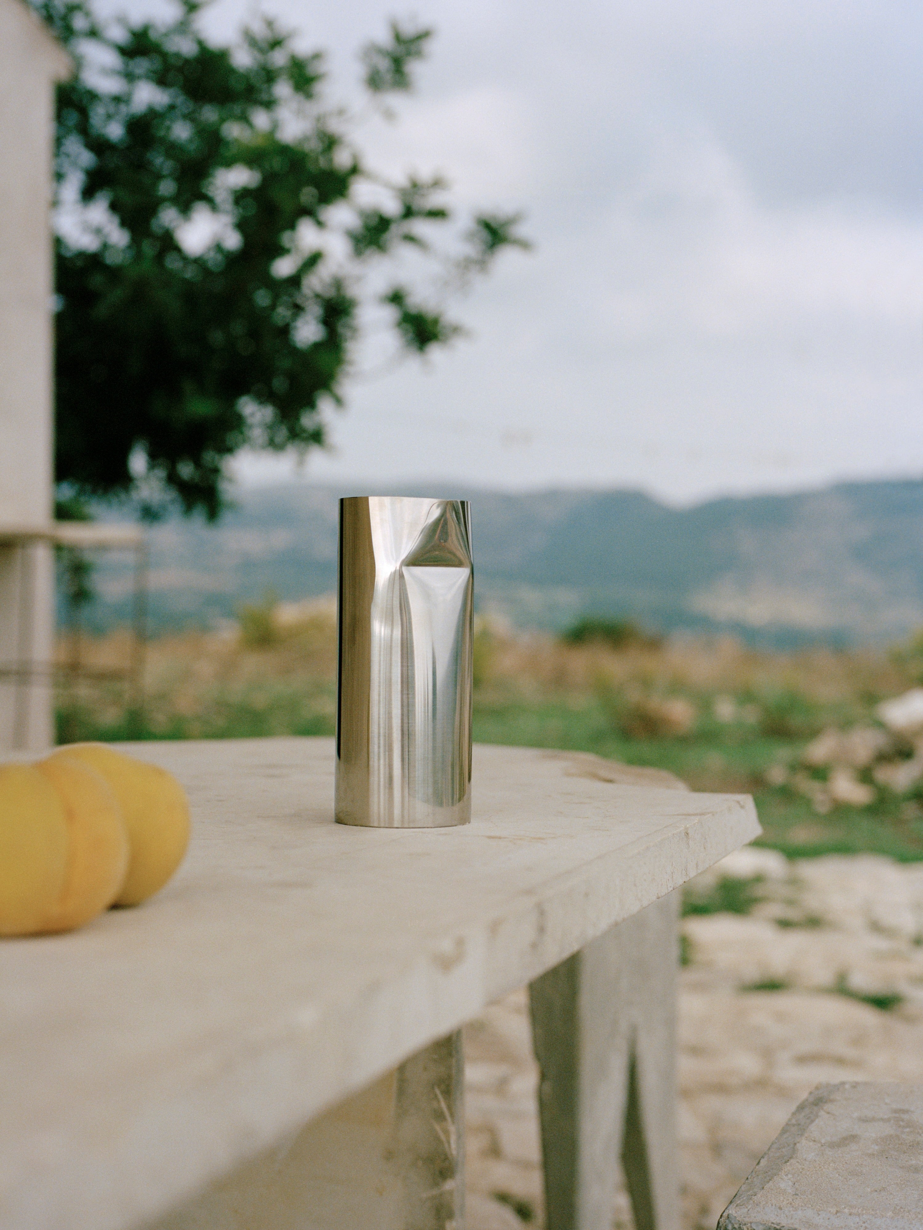 Vase PLEAT silber