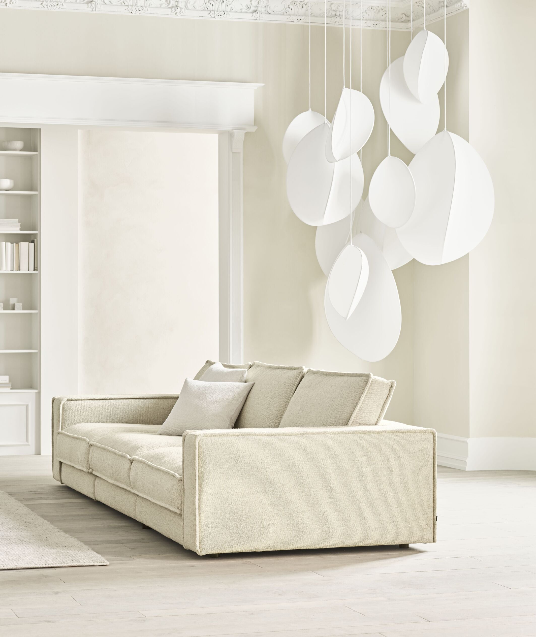 Sofa 2-modułowa tapicerowana NOORA czarna podstawa