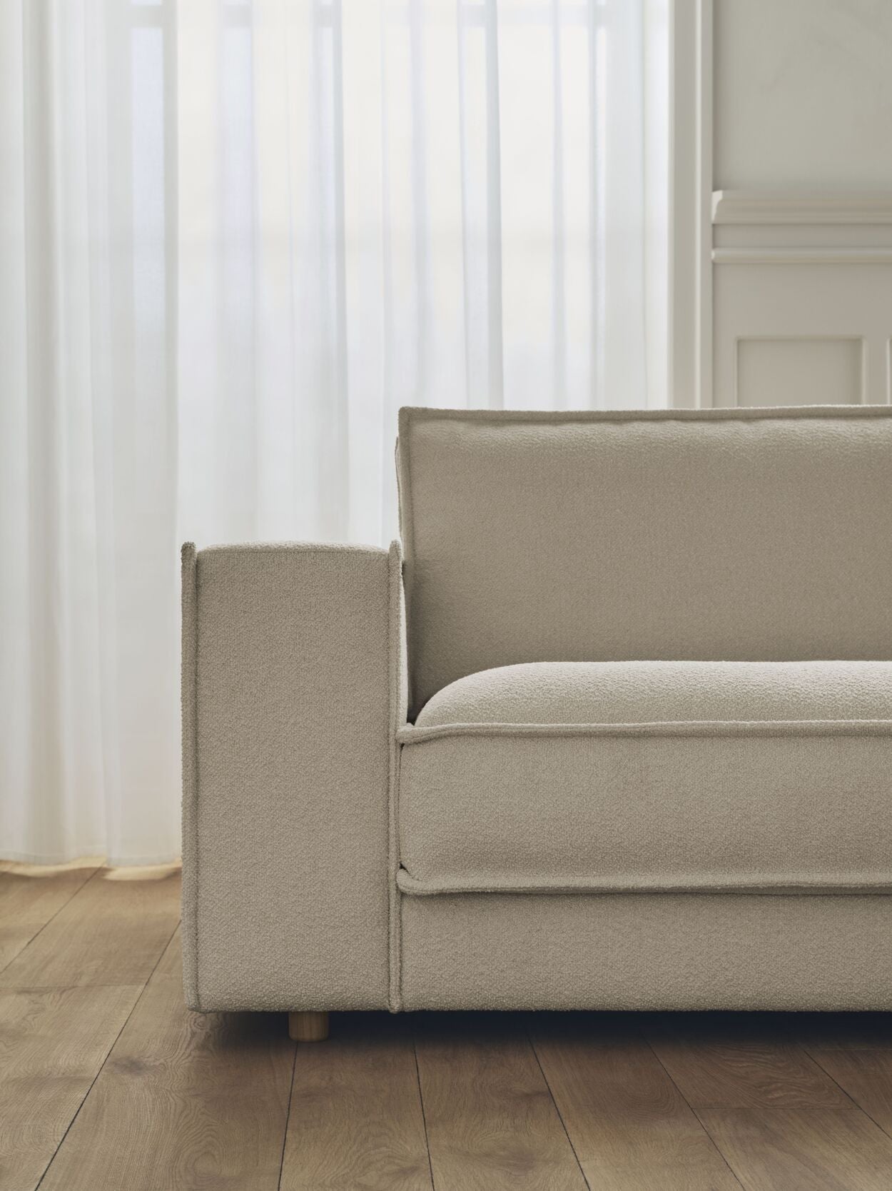 Sofa 2-modułowa tapicerowana NOORA czarna podstawa