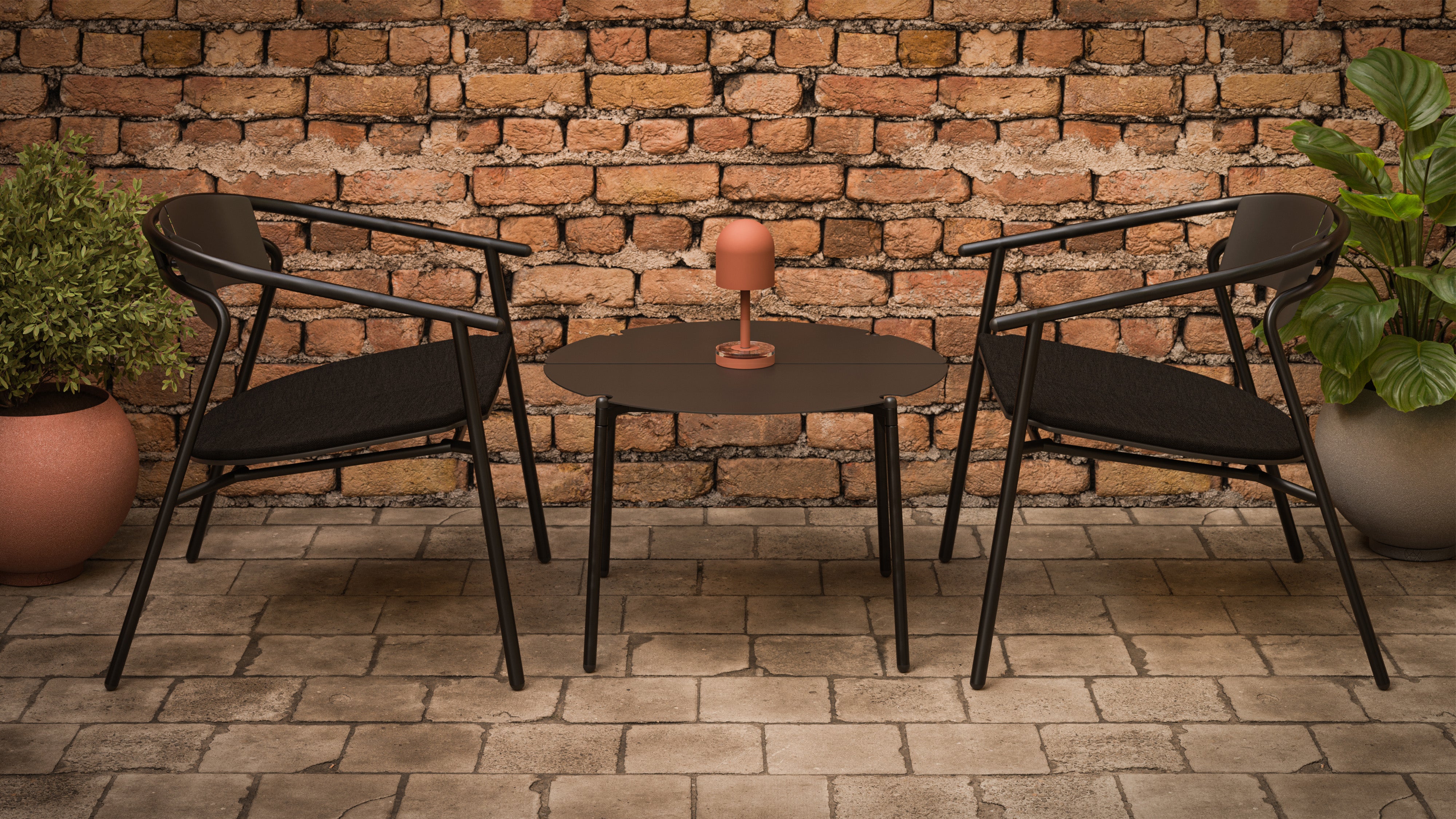Tragbare Lampe LUCEO ziegelrot