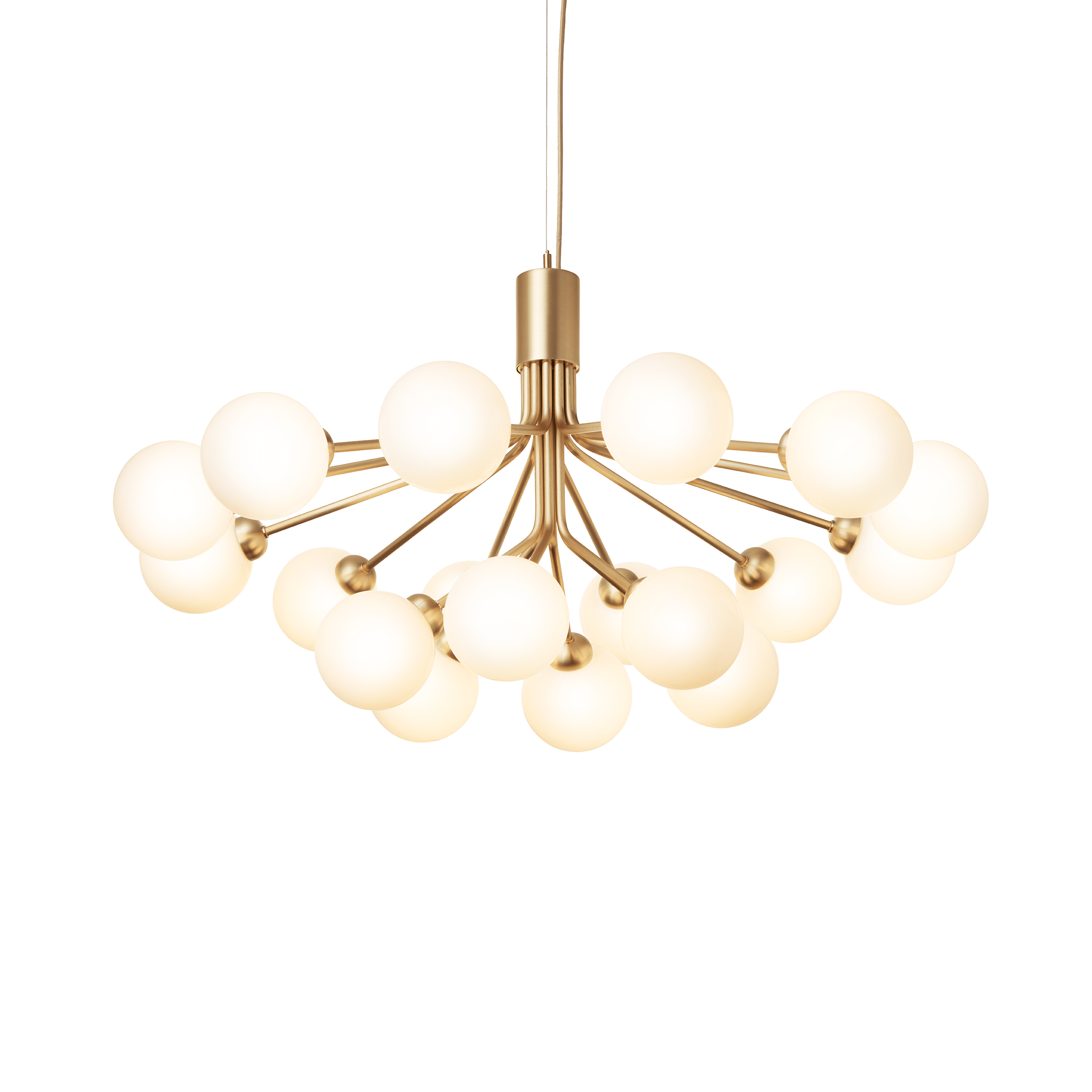 APIALES 18 Brass Chandelier with Opal Glass [Antonina] [Amelia spr]