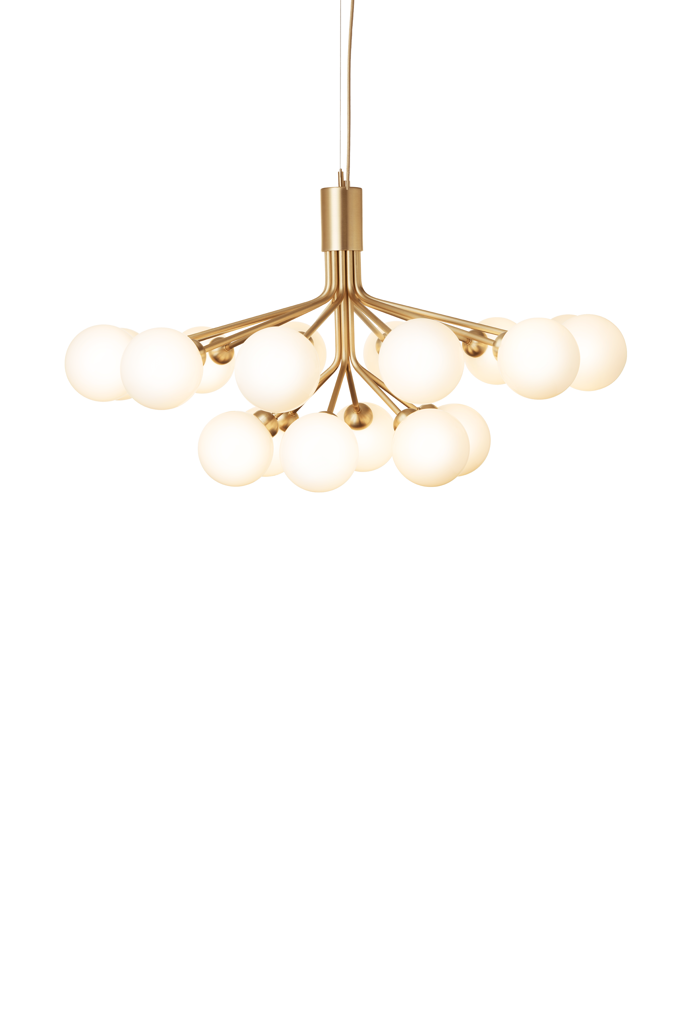 APIALES 18 Brass Chandelier with Opal Glass [Antonina] [Amelia spr]