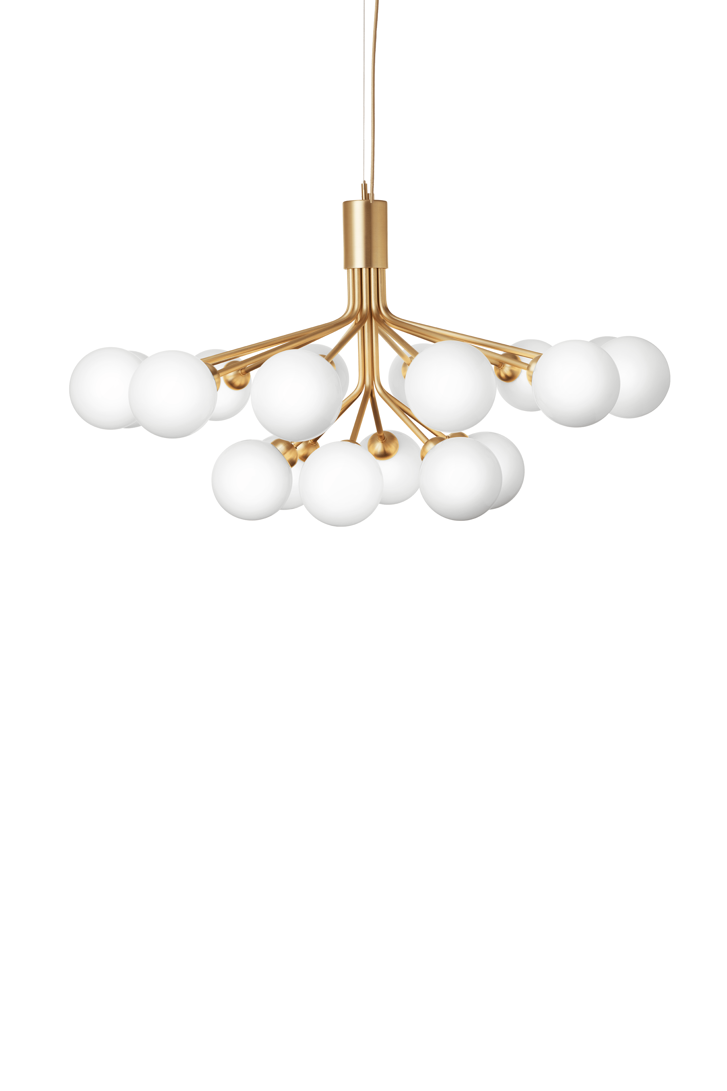 APIALES 18 Brass Chandelier with Opal Glass [Antonina] [Amelia spr]