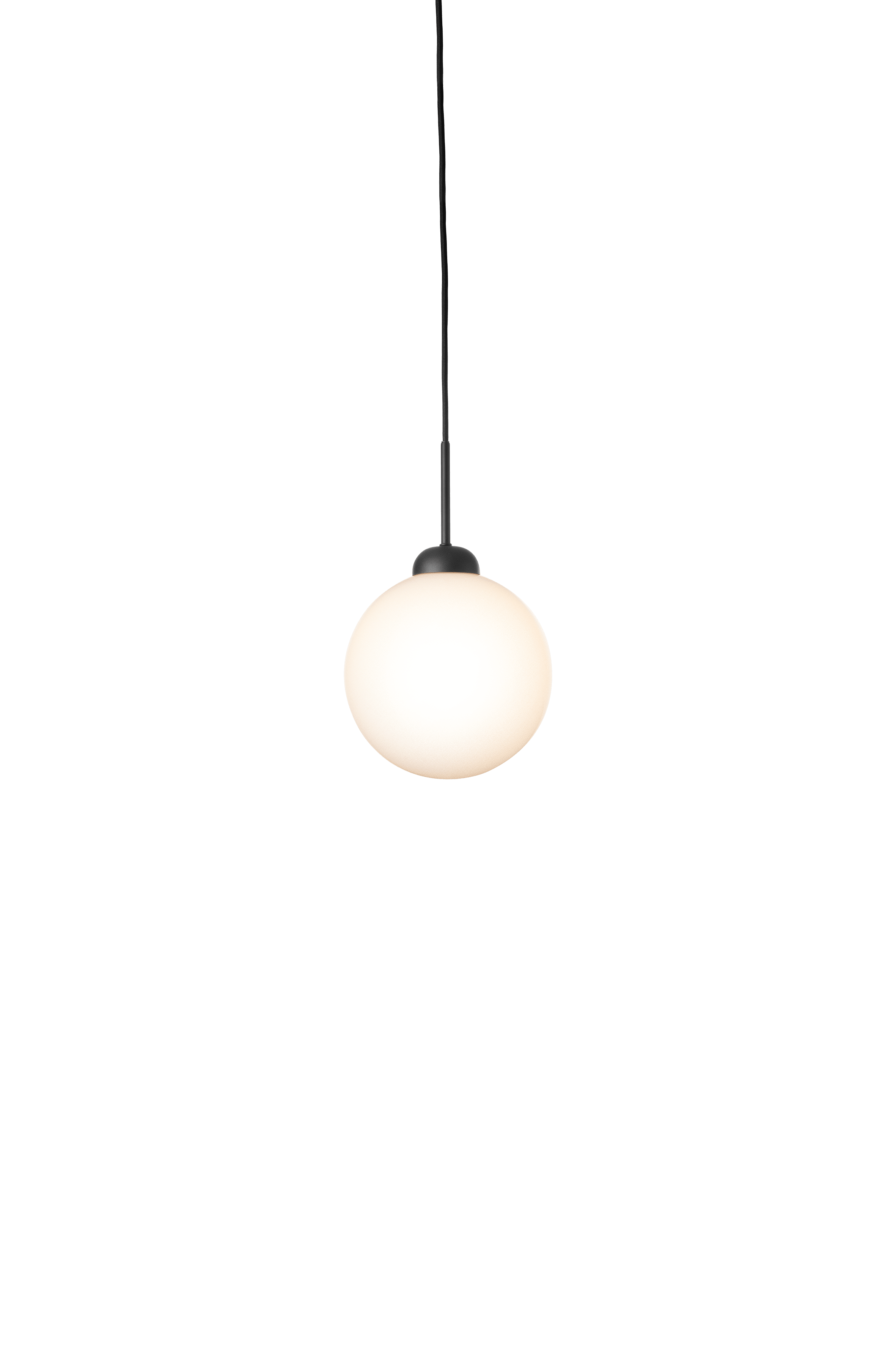 Pendelleuchte APIALES schwarz mit opalem Glas