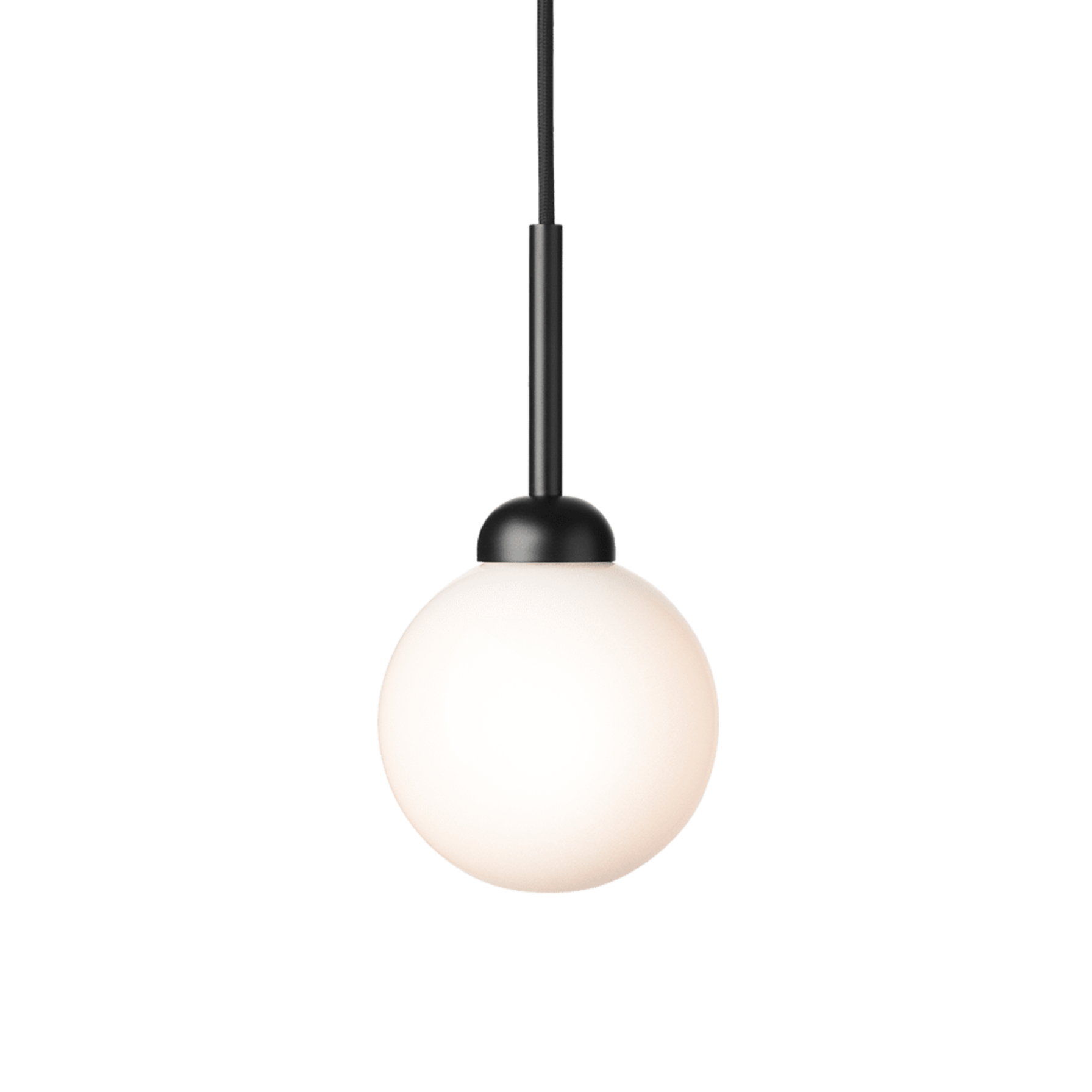 Pendelleuchte APIALES schwarz mit opalem Glas