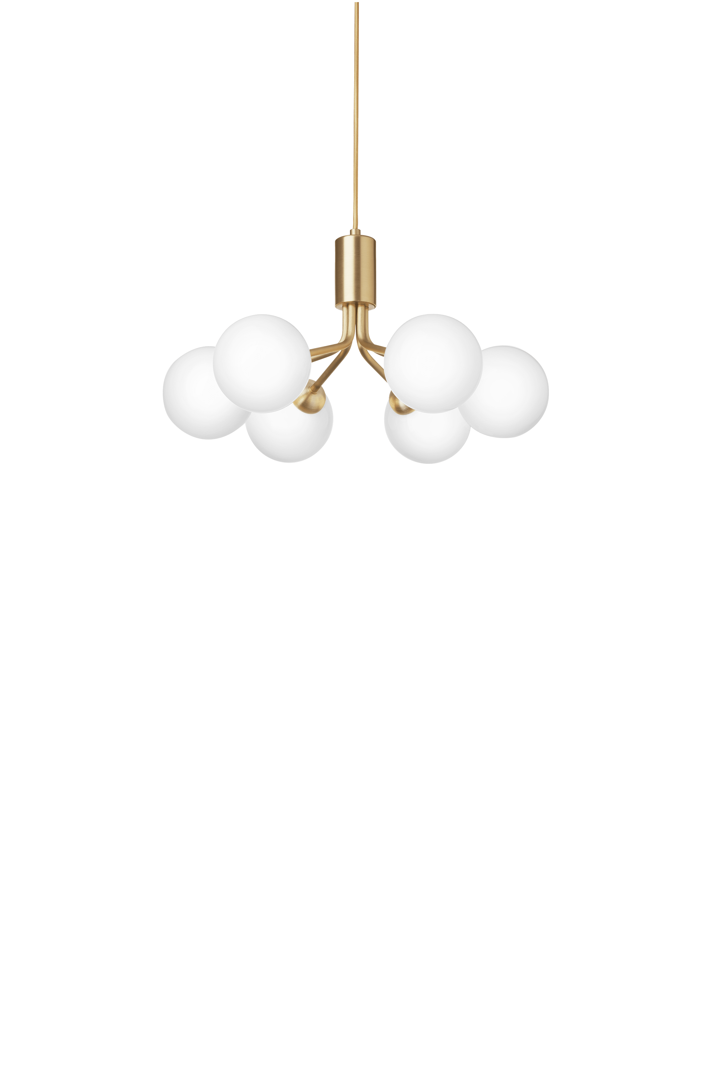 APIALES 6 Pendant Lamp in Brass with Opal Glass [Antonina] [Amelia spr]