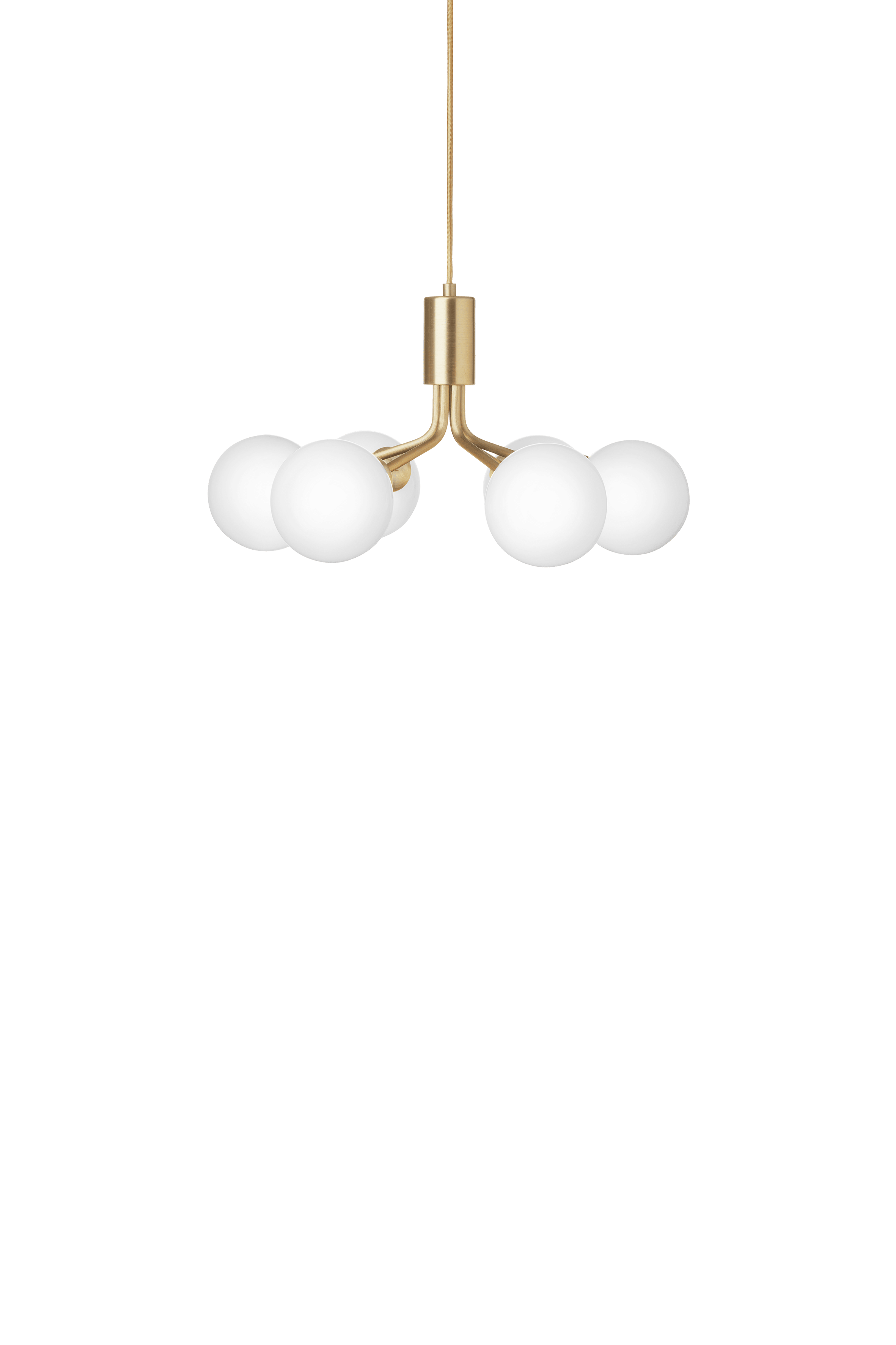 APIALES 6 Pendant Lamp in Brass with Opal Glass [Antonina] [Amelia spr]