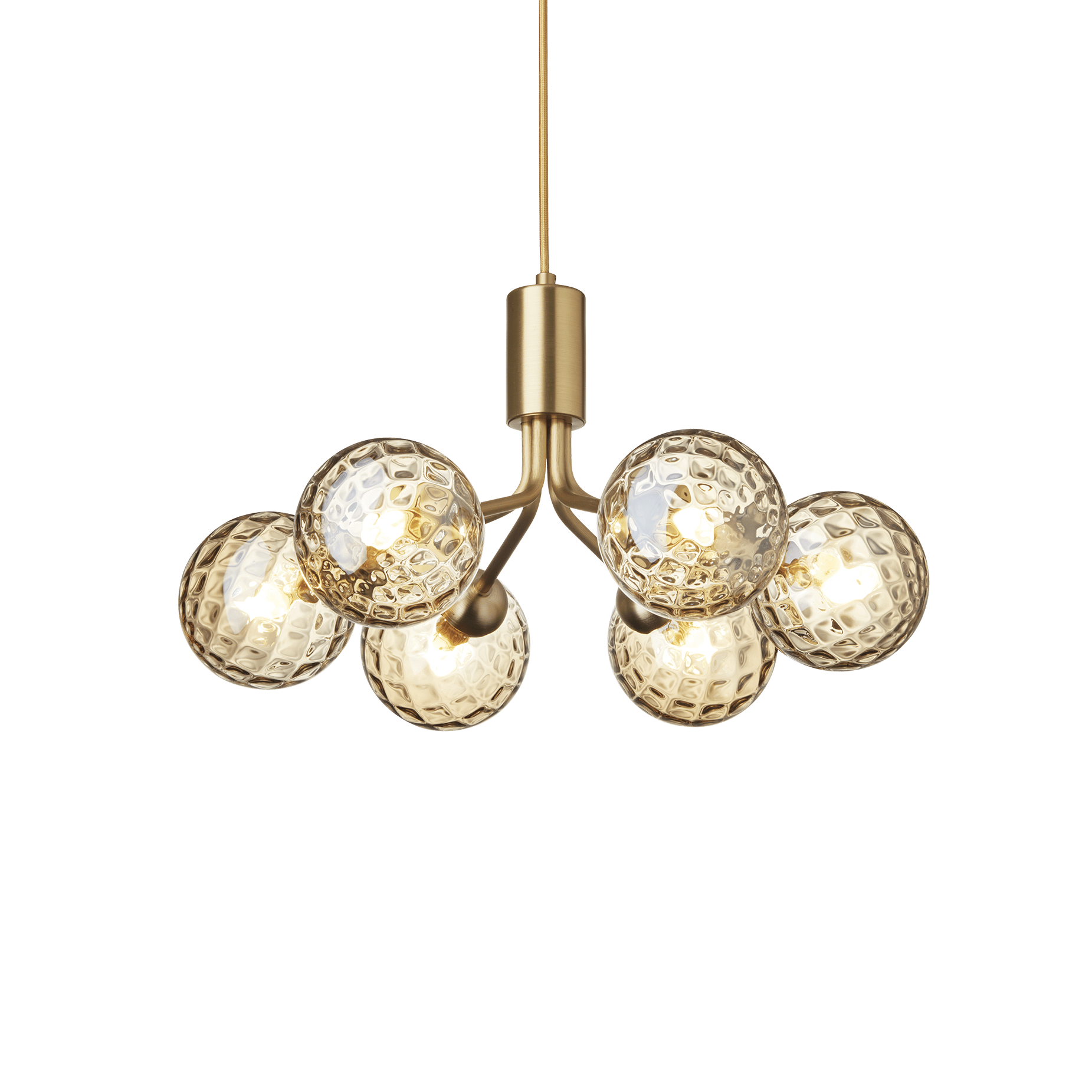 APIALES 6 Pendant Lamp in Brass with Gold Glass [Antonina] [Amelia spr]