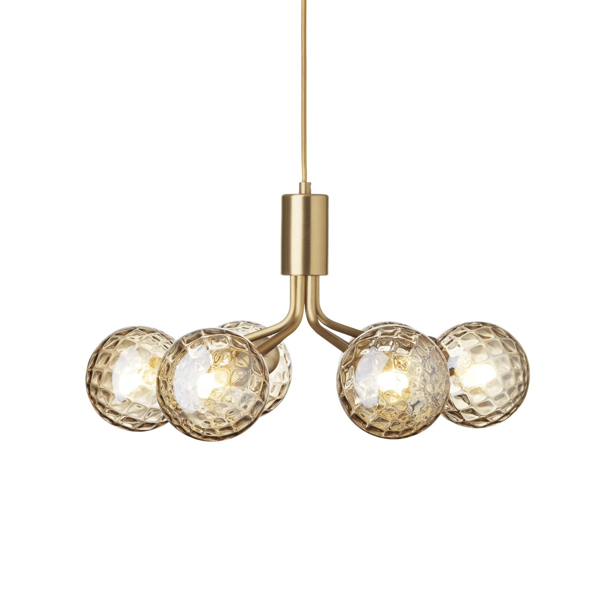 APIALES 6 Pendant Lamp in Brass with Gold Glass [Antonina] [Amelia spr]
