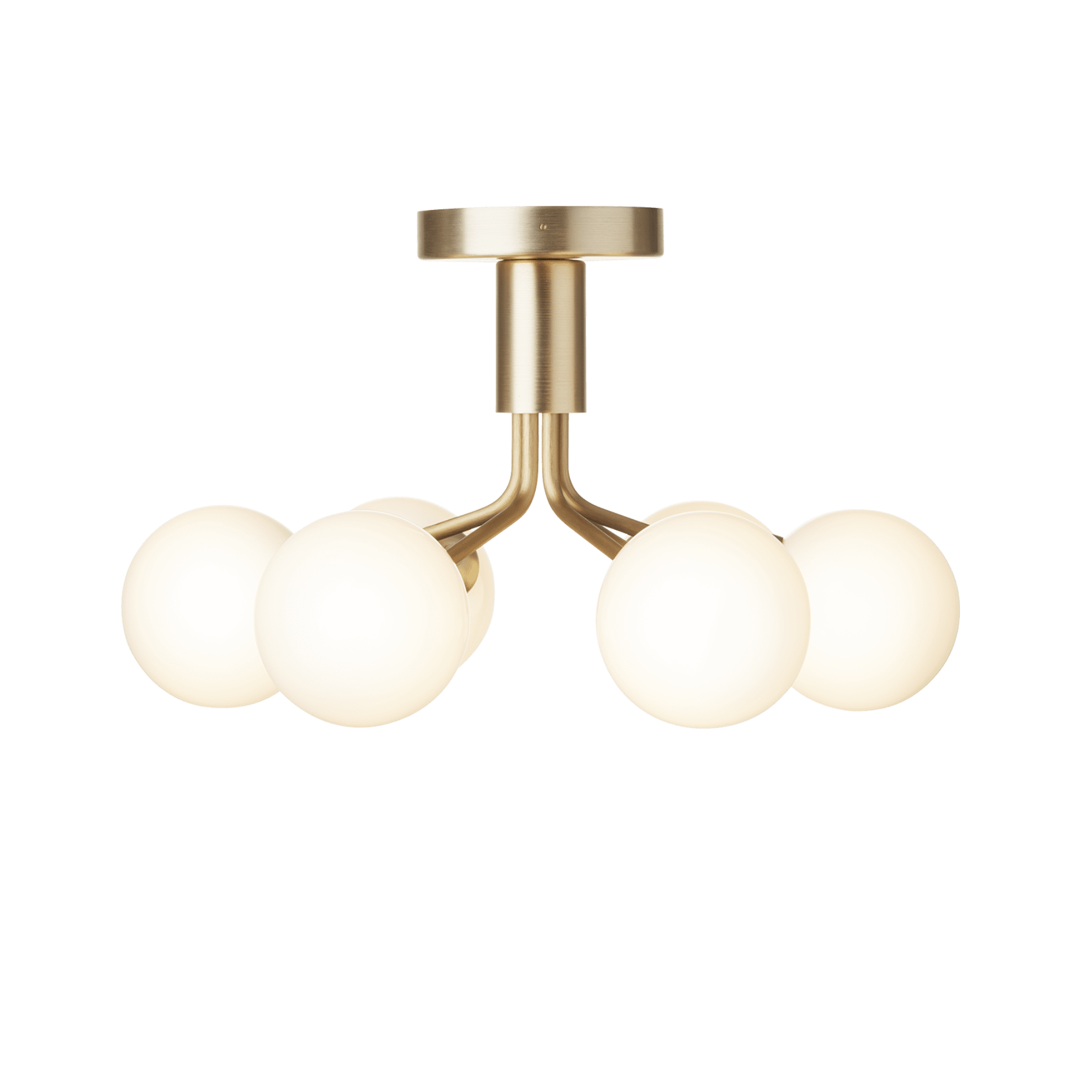 APIALES 6 Ceiling Lamp in Brass with Opal Glass [Antonina] [Amelia spr]