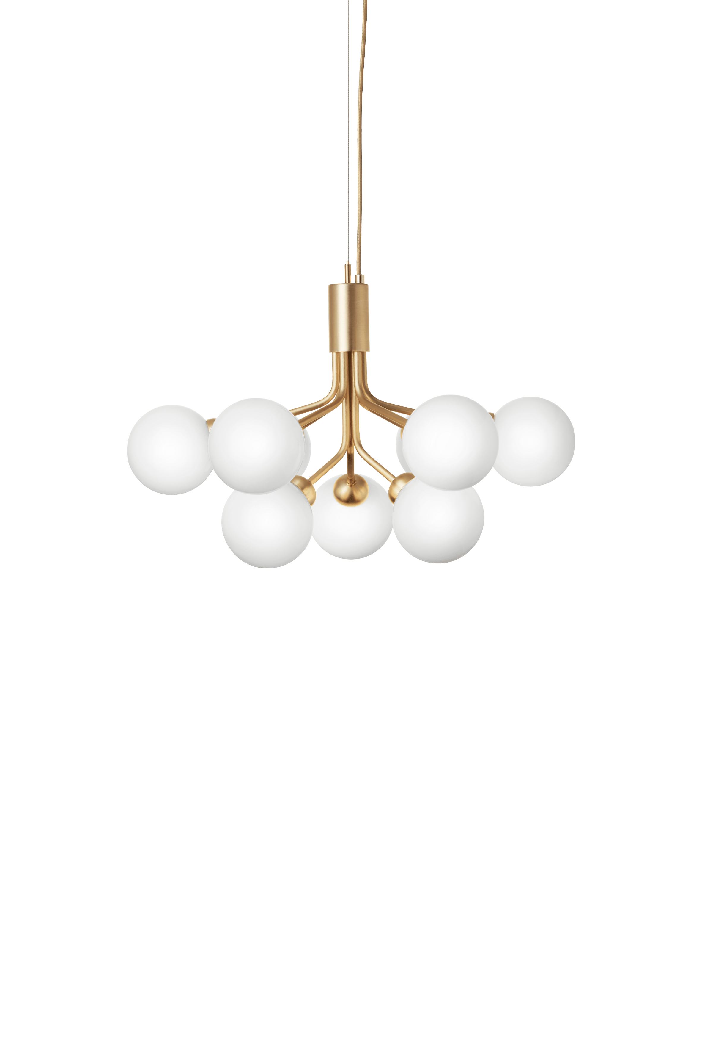 APIALES 9 Brass Pendant Lamp with Opal Glass [Antonina] [Amelia spr]