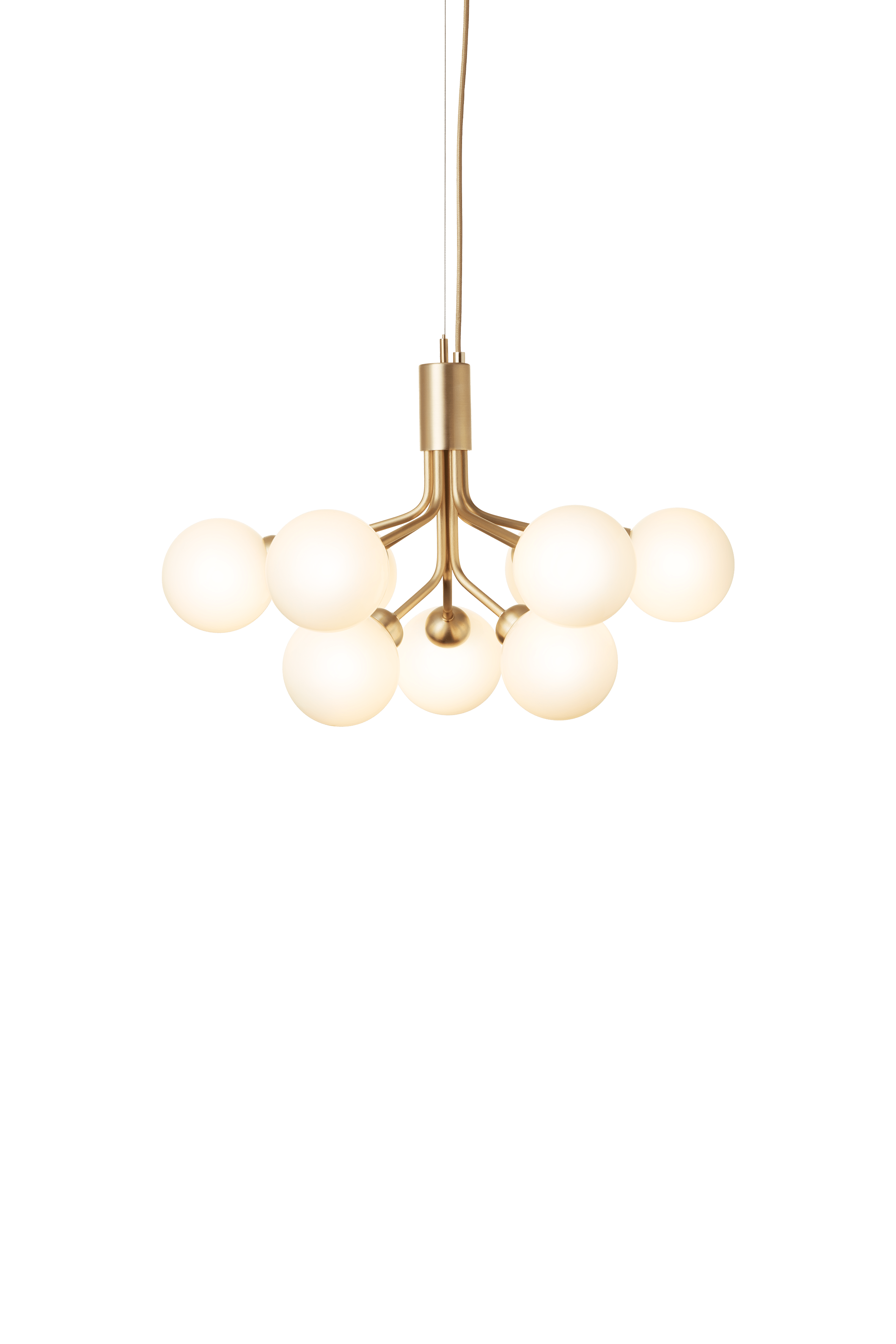 APIALES 9 Brass Pendant Lamp with Opal Glass [Antonina] [Amelia spr]