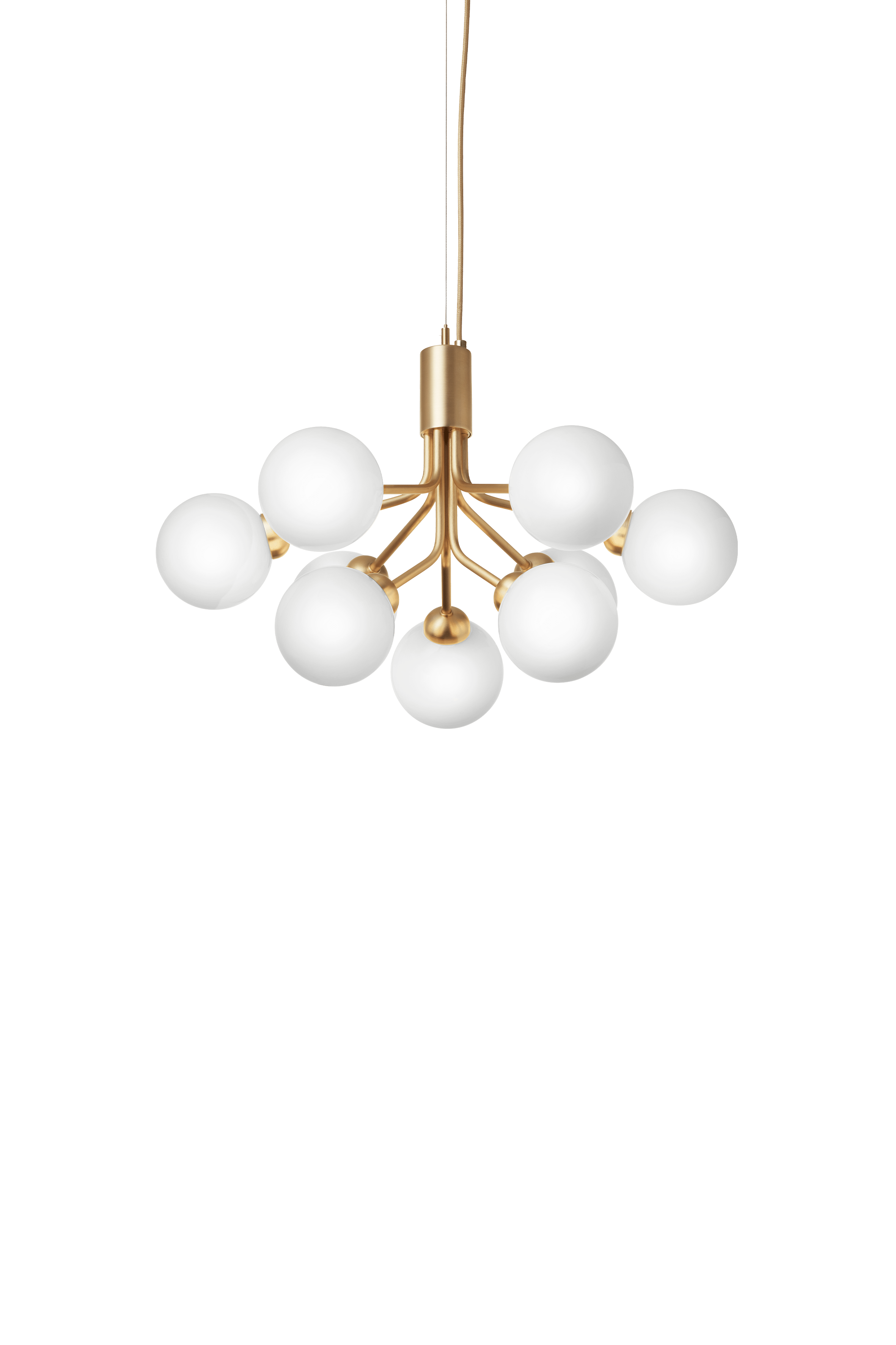 APIALES 9 Brass Pendant Lamp with Opal Glass [Antonina] [Amelia spr]