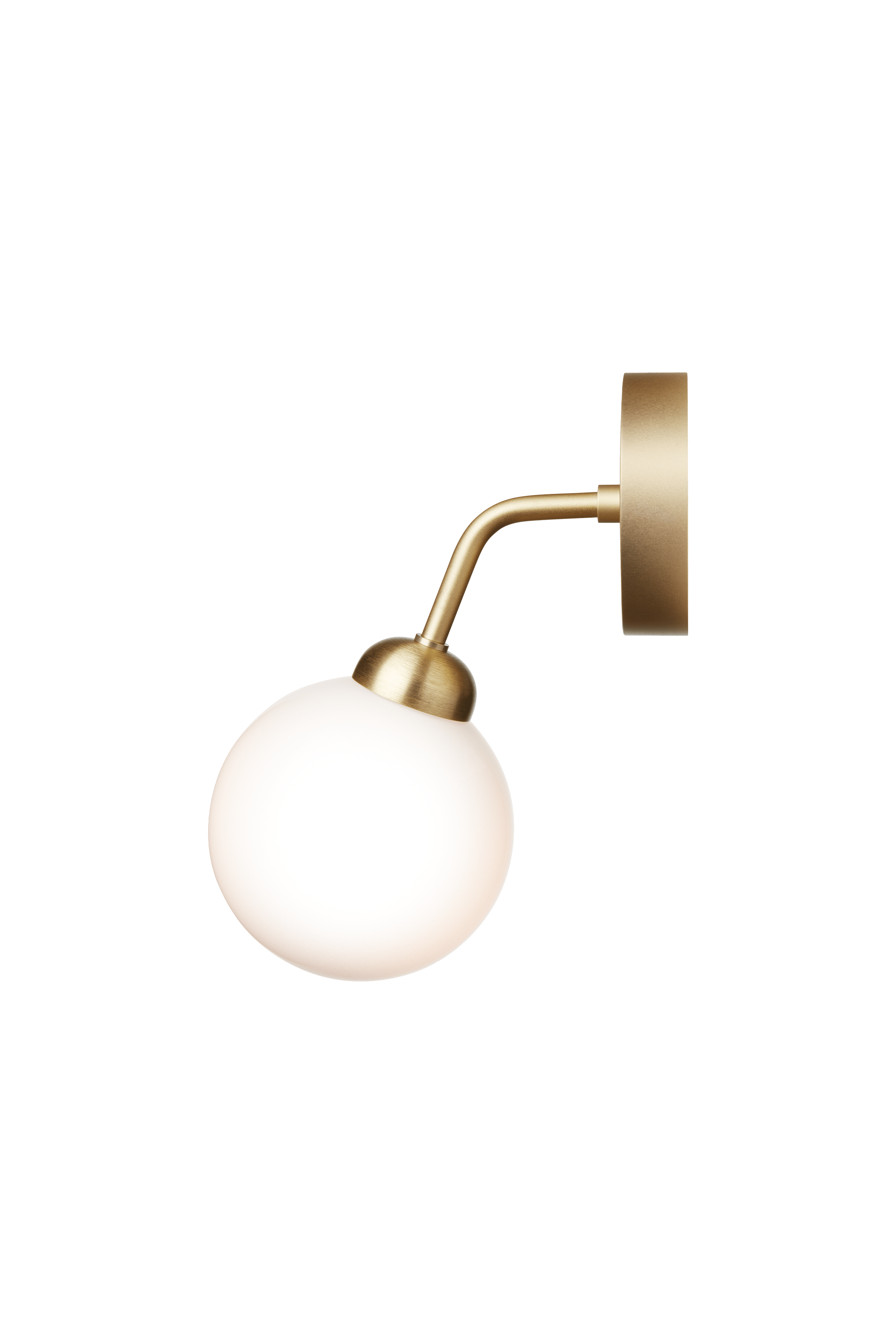 Wandleuchte APIALES aus Messing mit opalem Glas