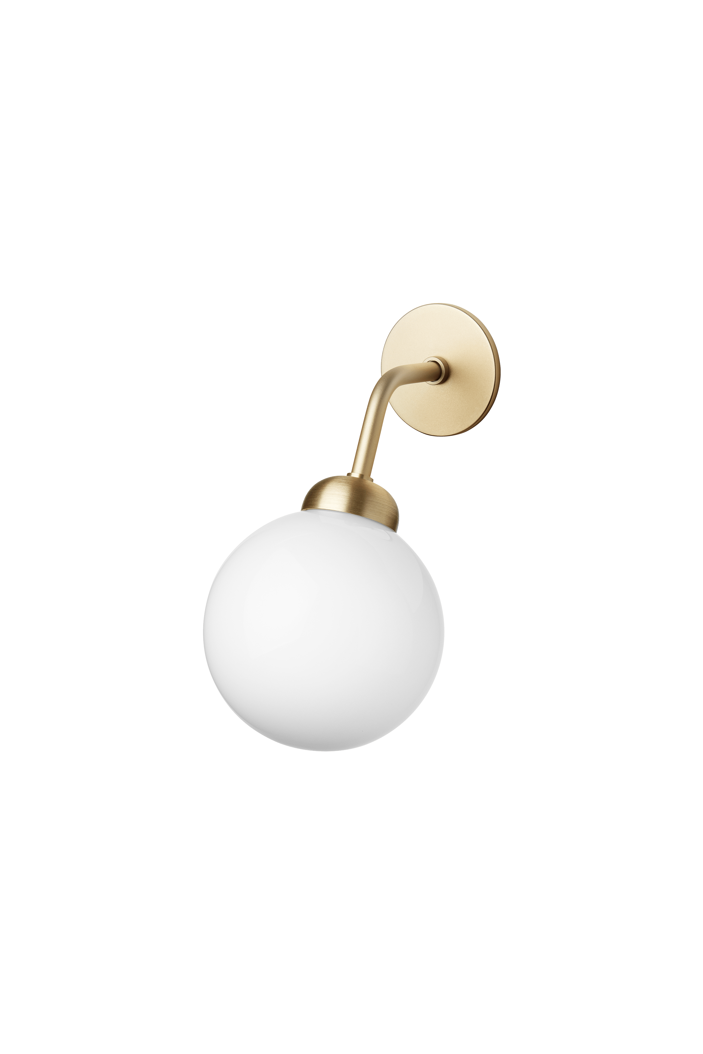 Wandleuchte APIALES aus Messing mit opalem Glas
