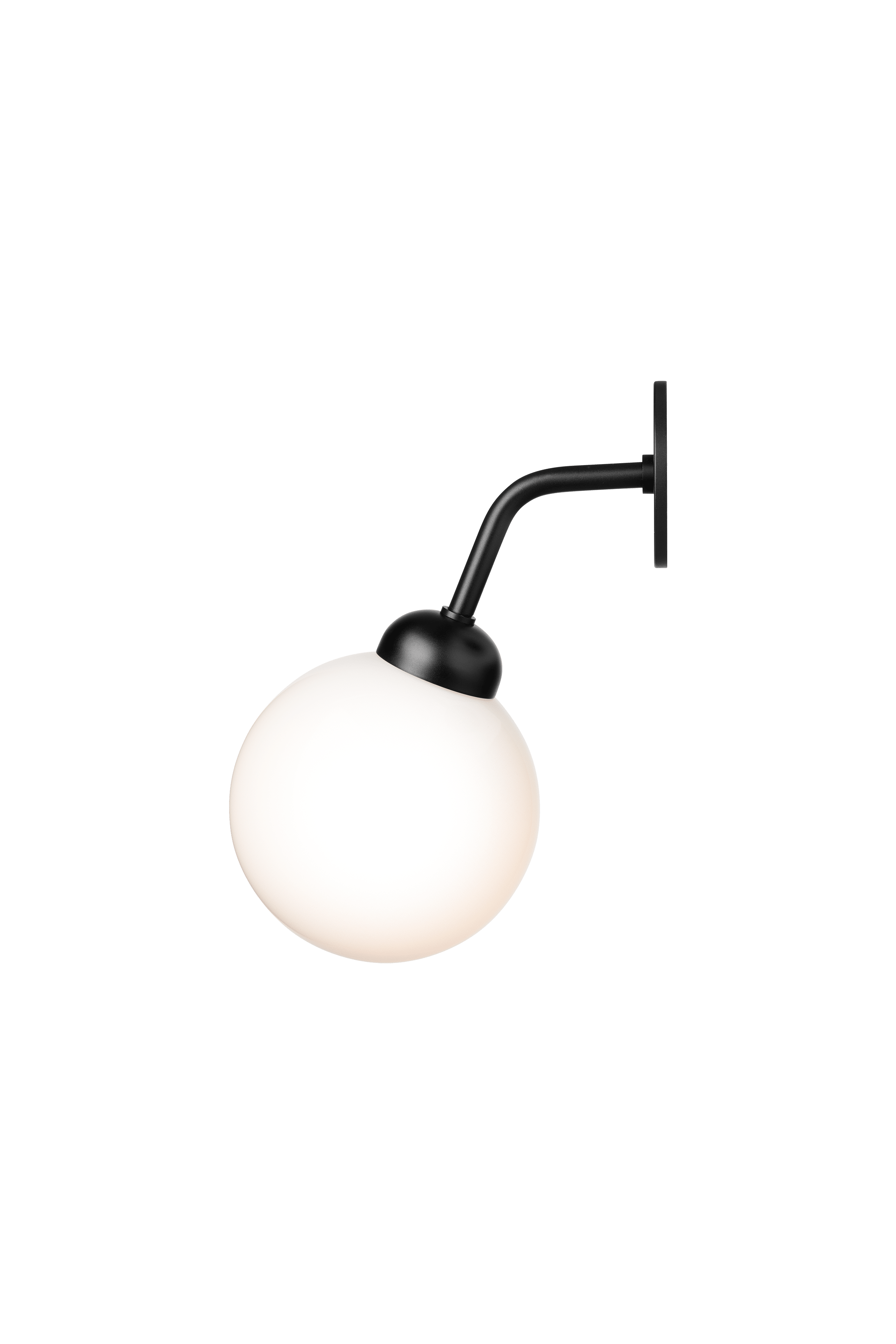 Lampa ścienna APIALES czarny z opalowym szkłem