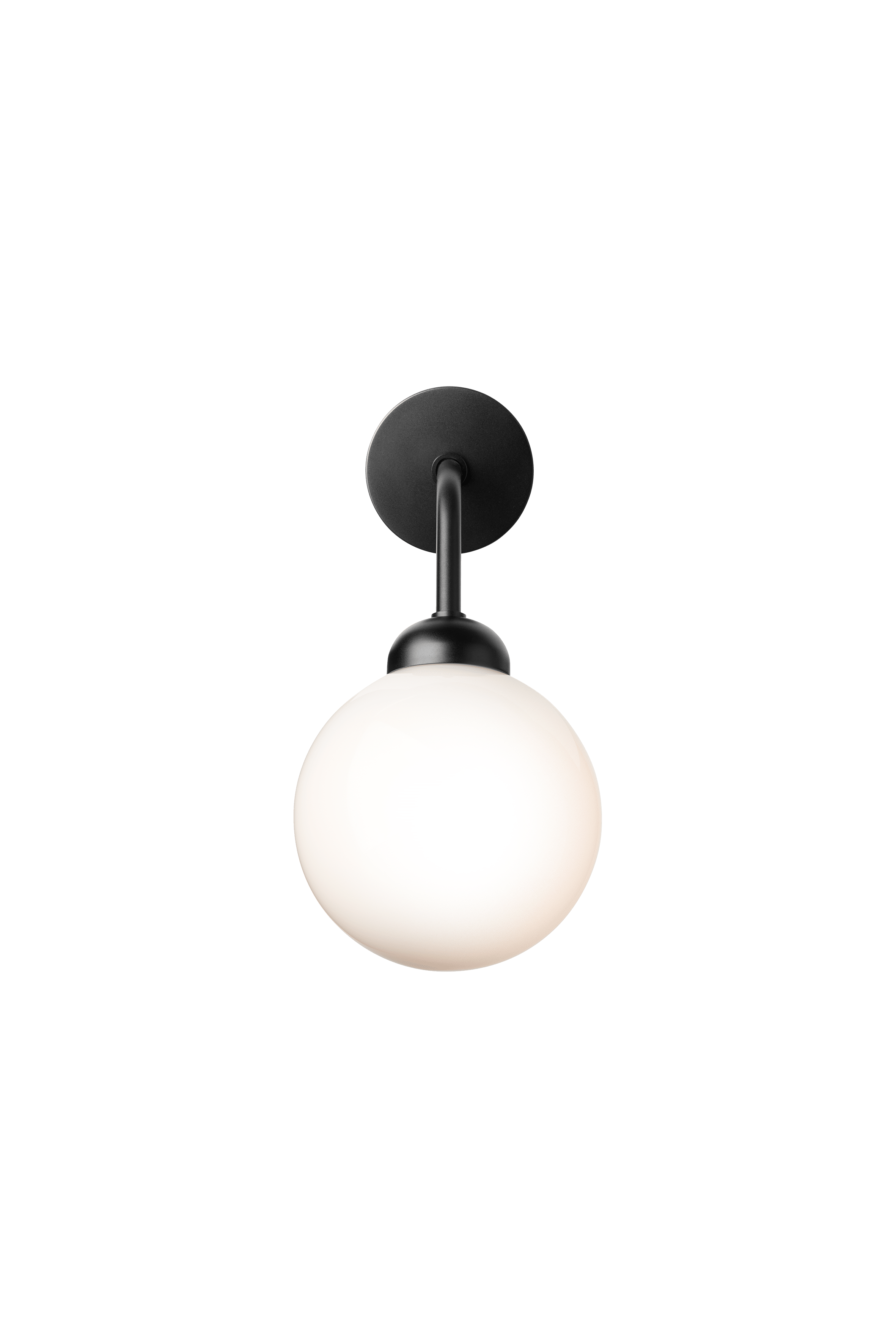 Lampa ścienna APIALES czarny z opalowym szkłem