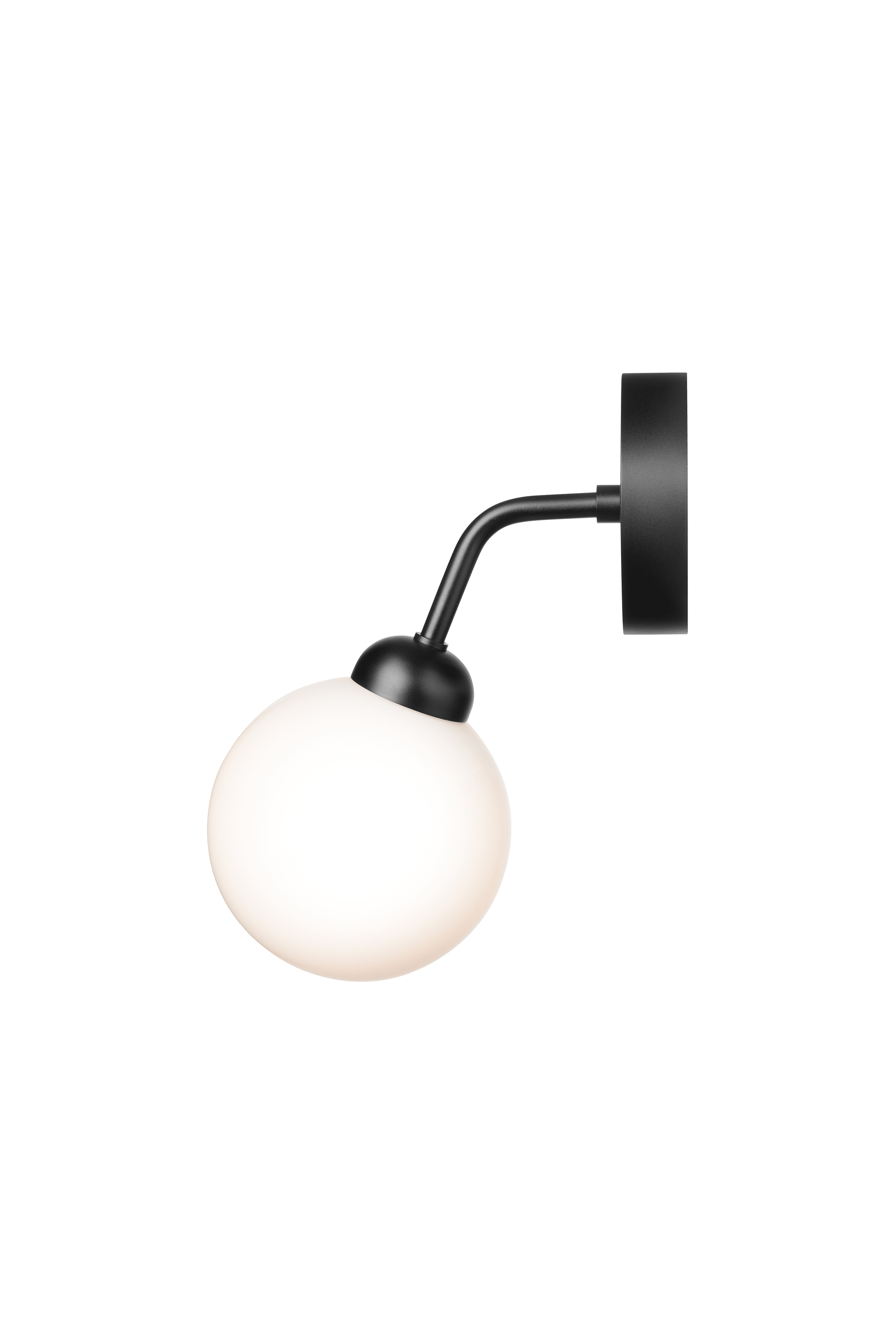 Lampa ścienna APIALES czarny z opalowym szkłem