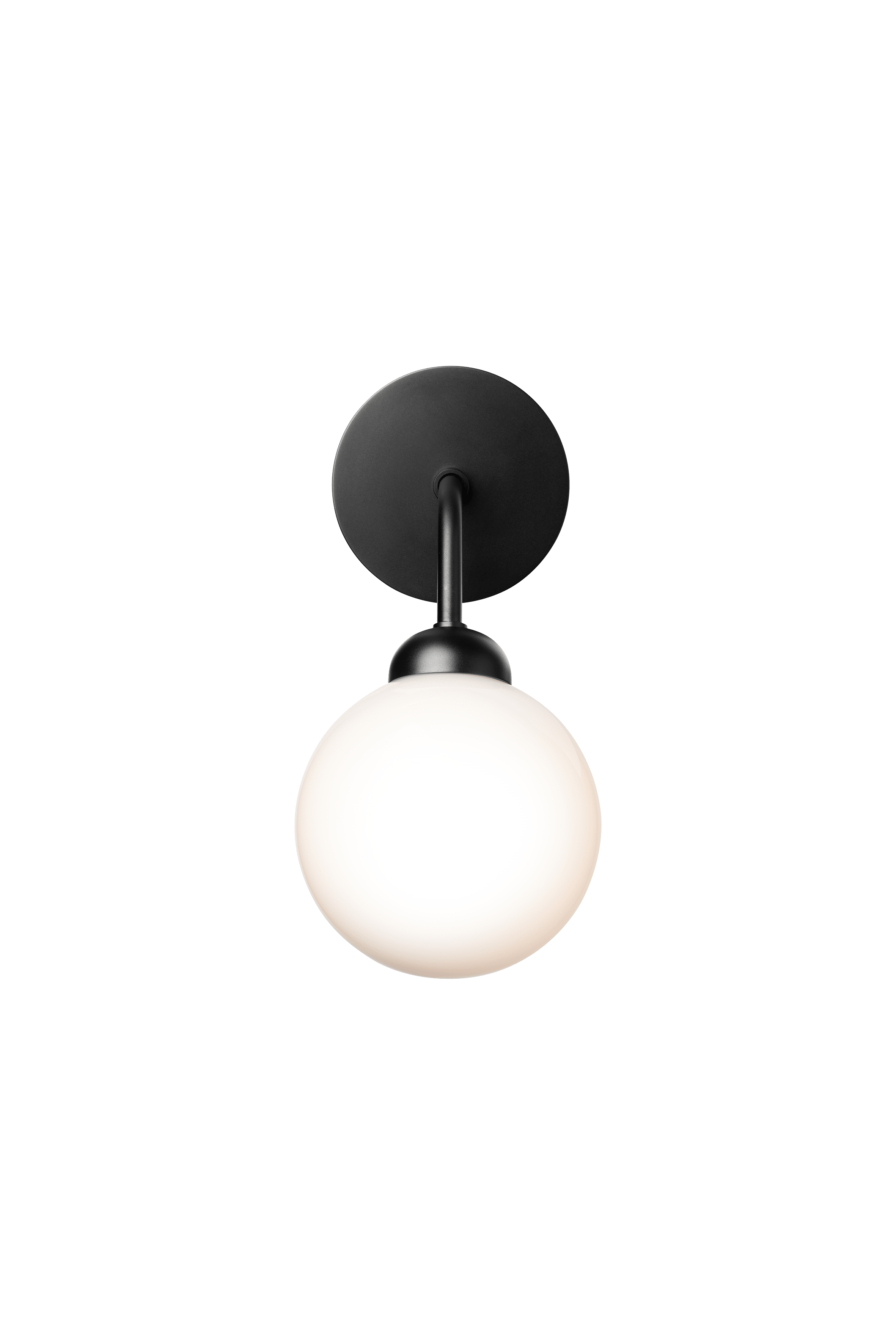 Lampa ścienna APIALES czarny z opalowym szkłem