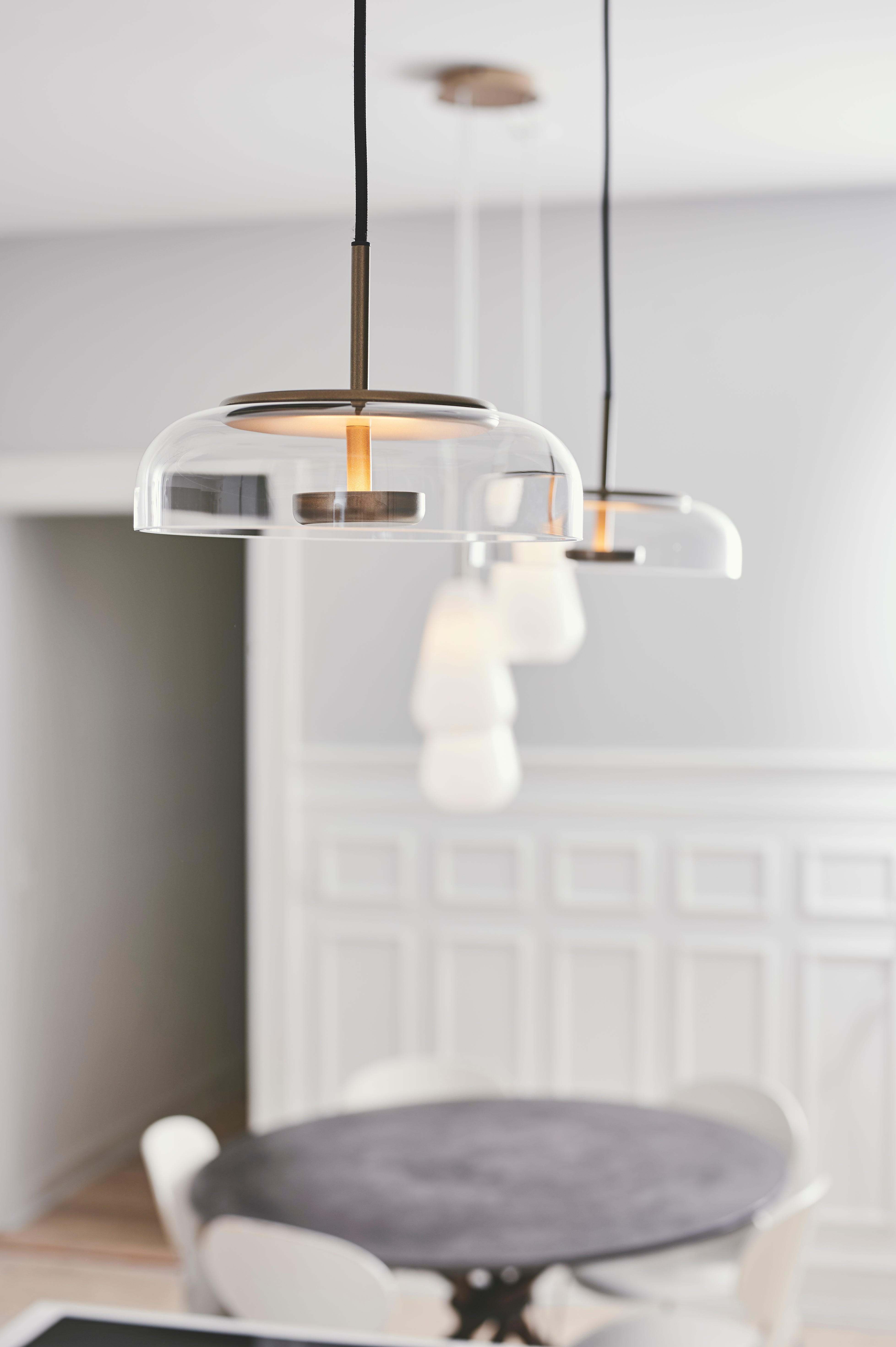 Lampa wisząca BLOSSI złoty z transparentnym szkłem