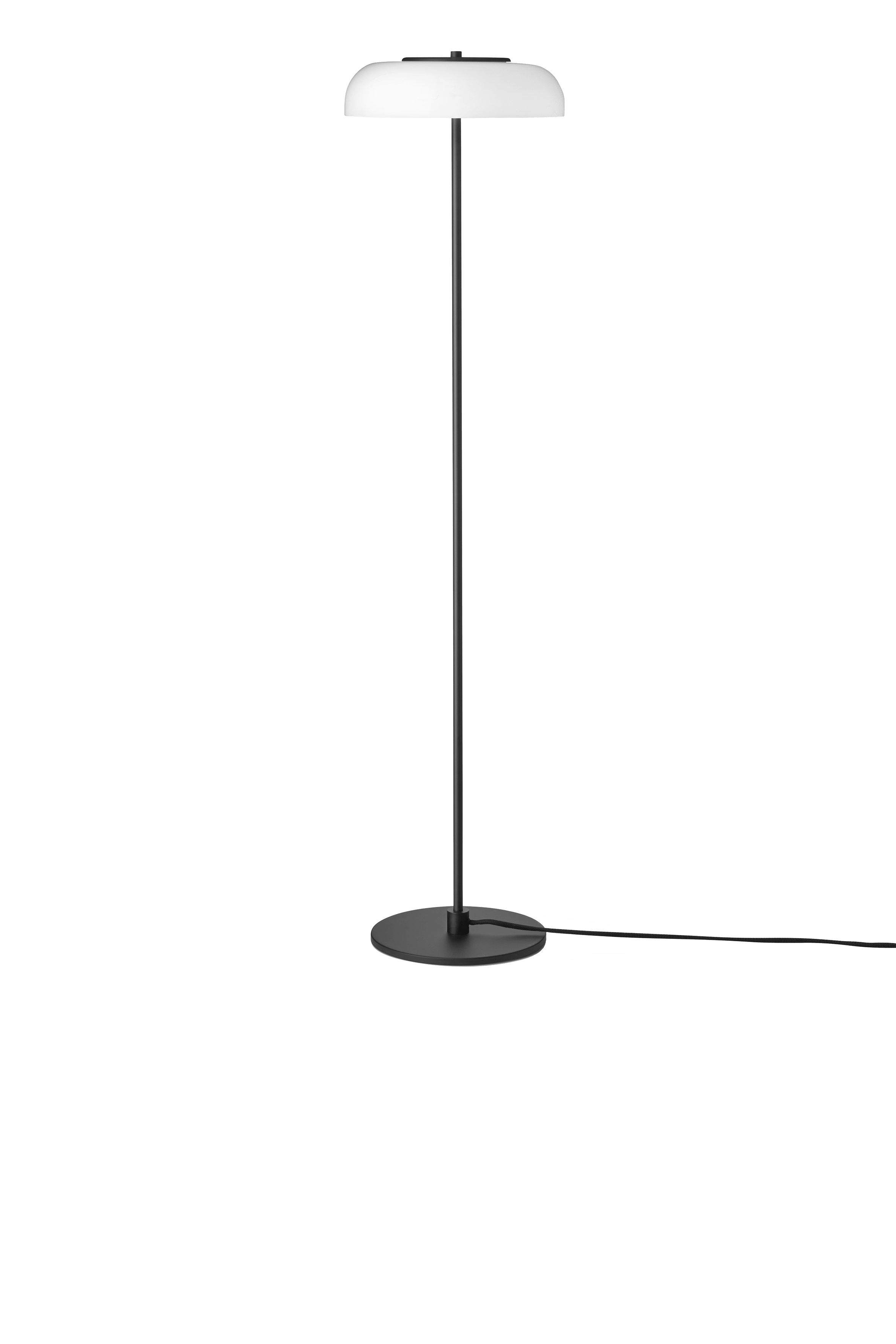 Lampa podłogowa BLOSSI czarny z opalowym szkłem