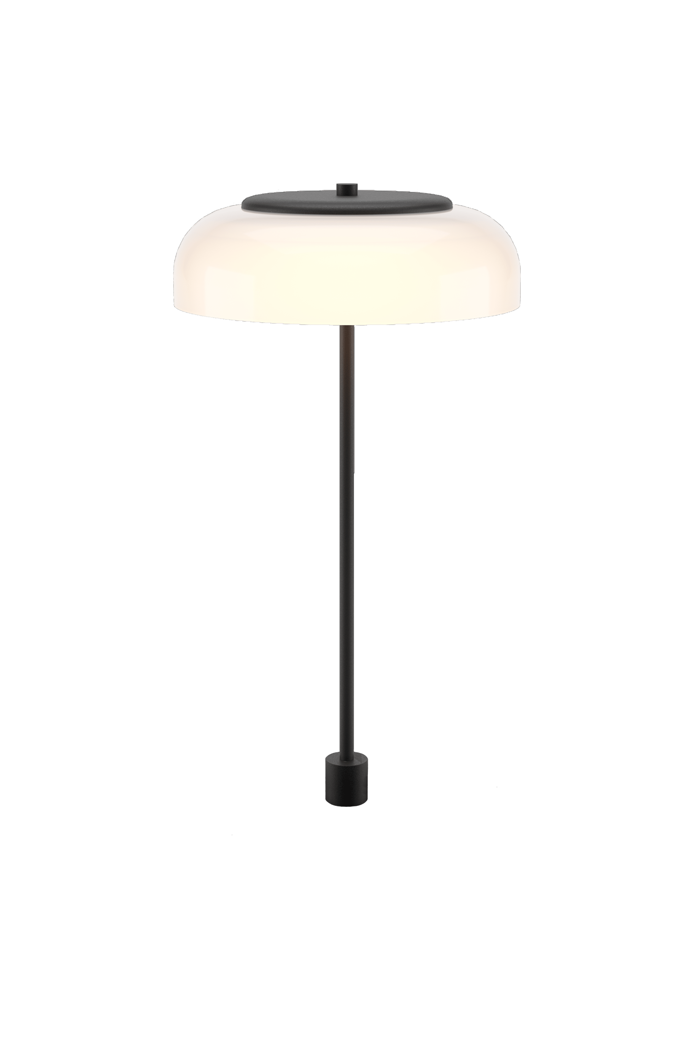 Tischlampe BLOSSI schwarz mit opalem Glas