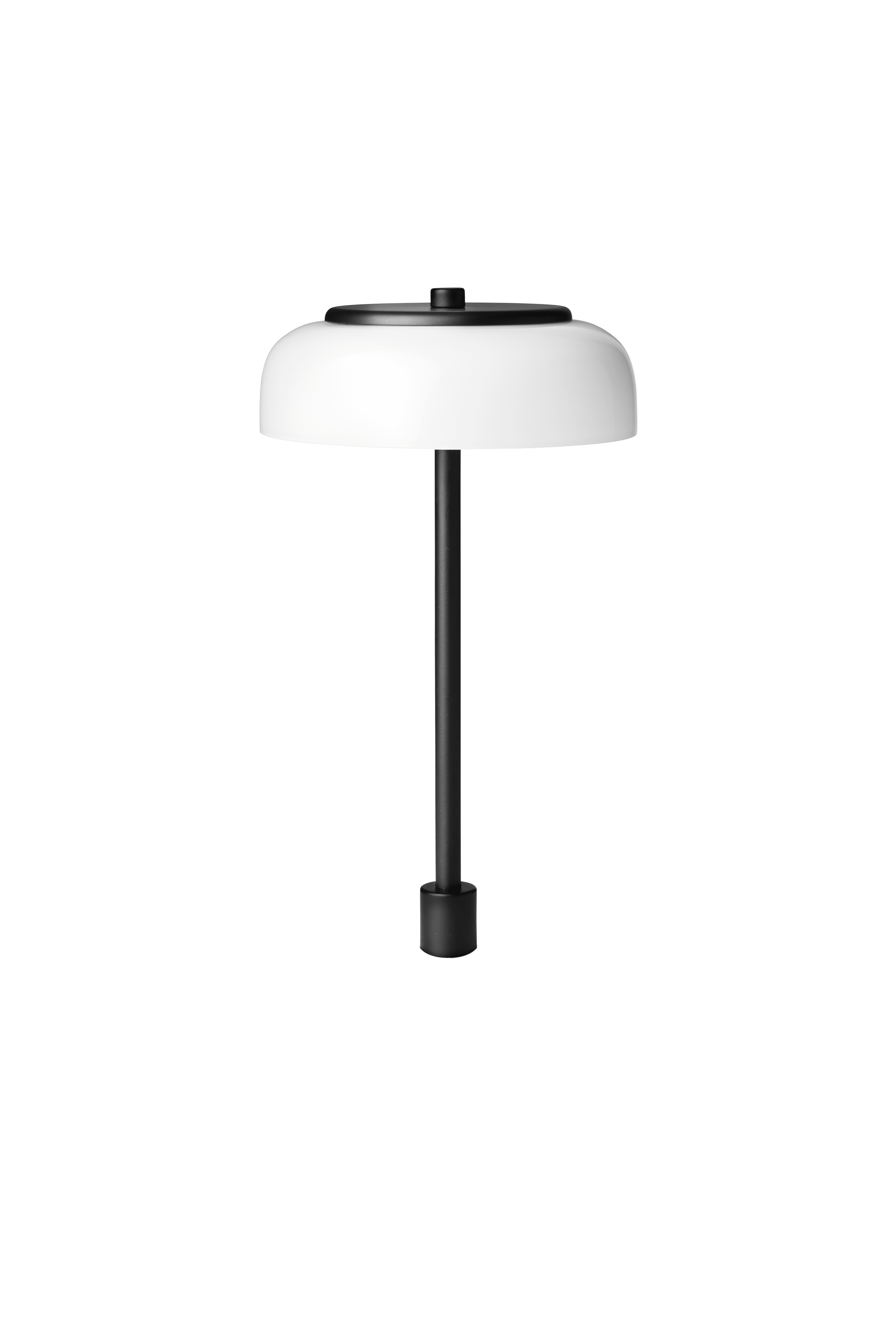 Tischlampe BLOSSI schwarz mit opalem Glas