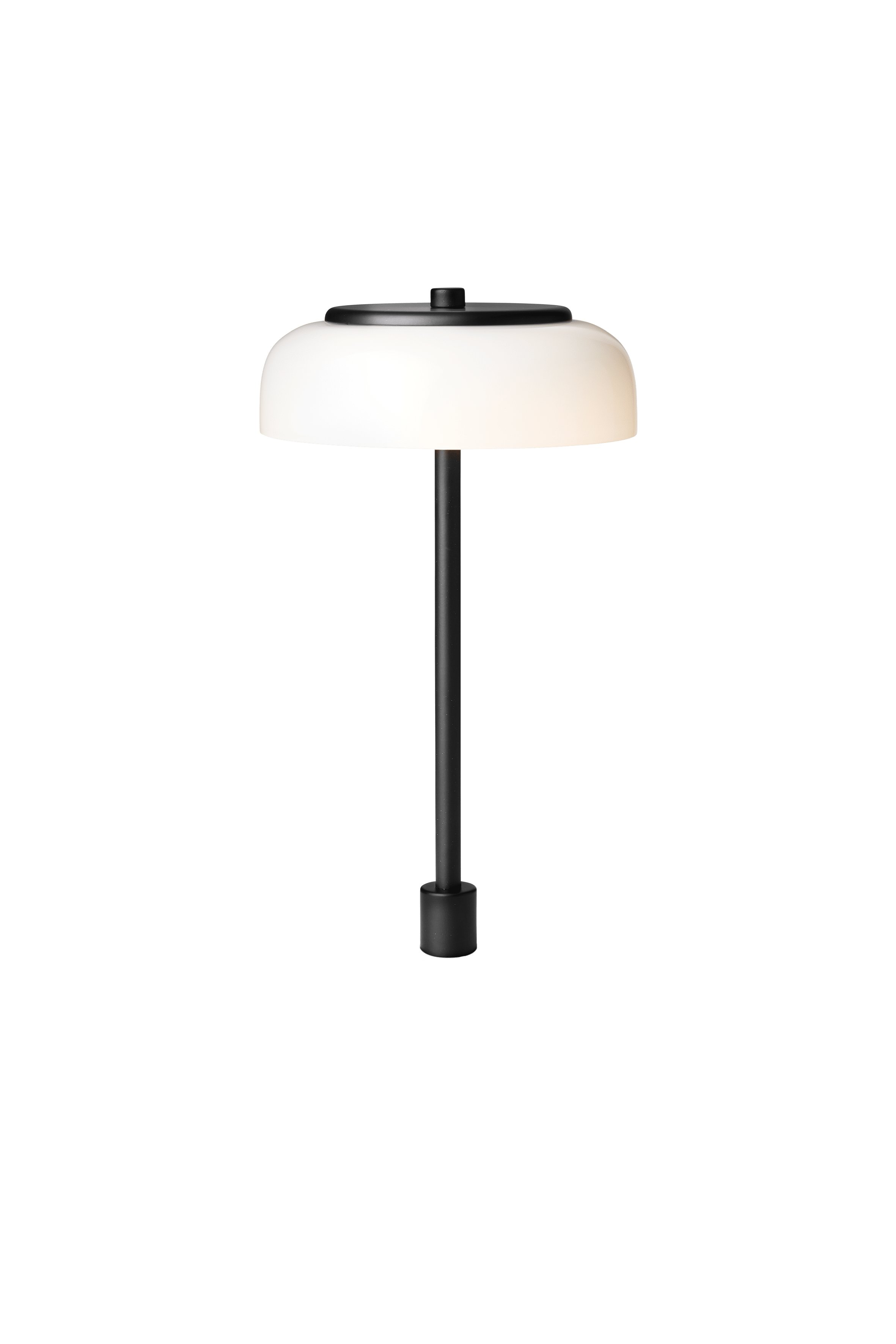 Tischlampe BLOSSI schwarz mit opalem Glas