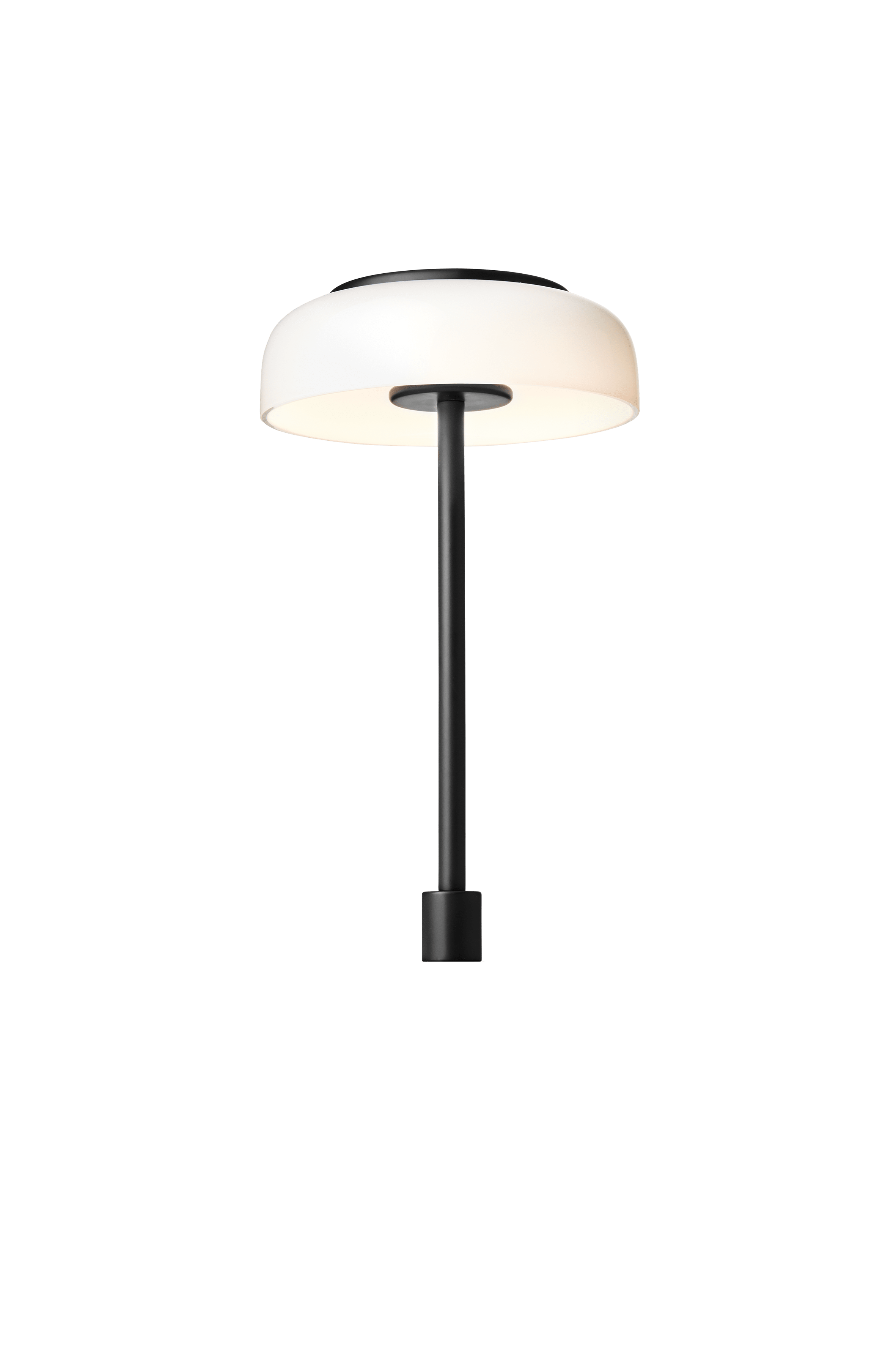 Tischlampe BLOSSI schwarz mit opalem Glas