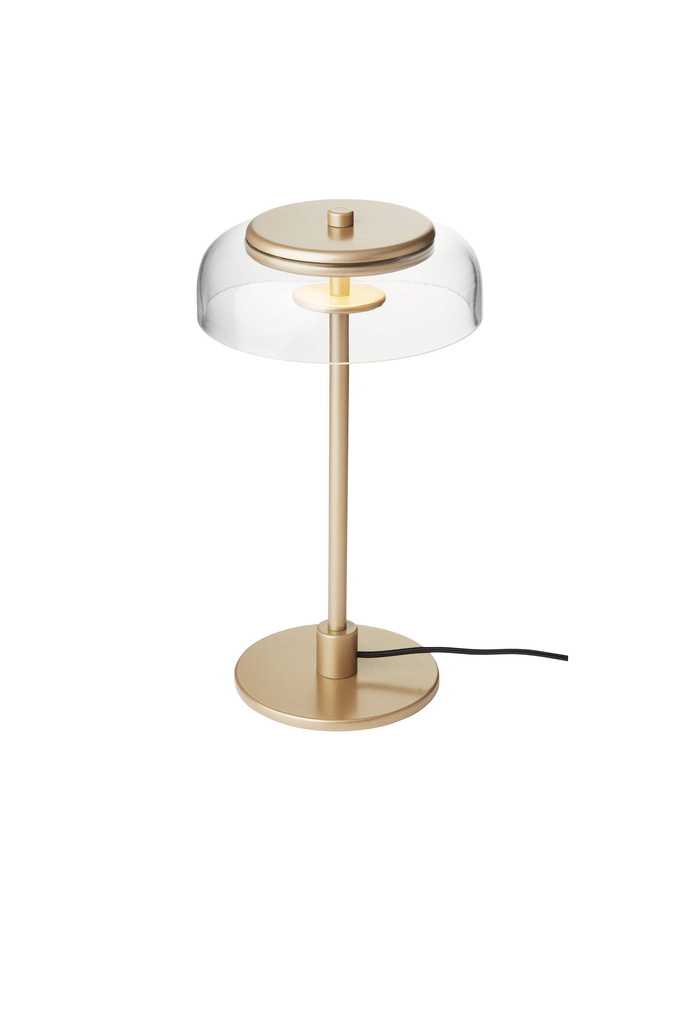 Lampa stołowa BLOSSI złoty z transparentnym szkłem