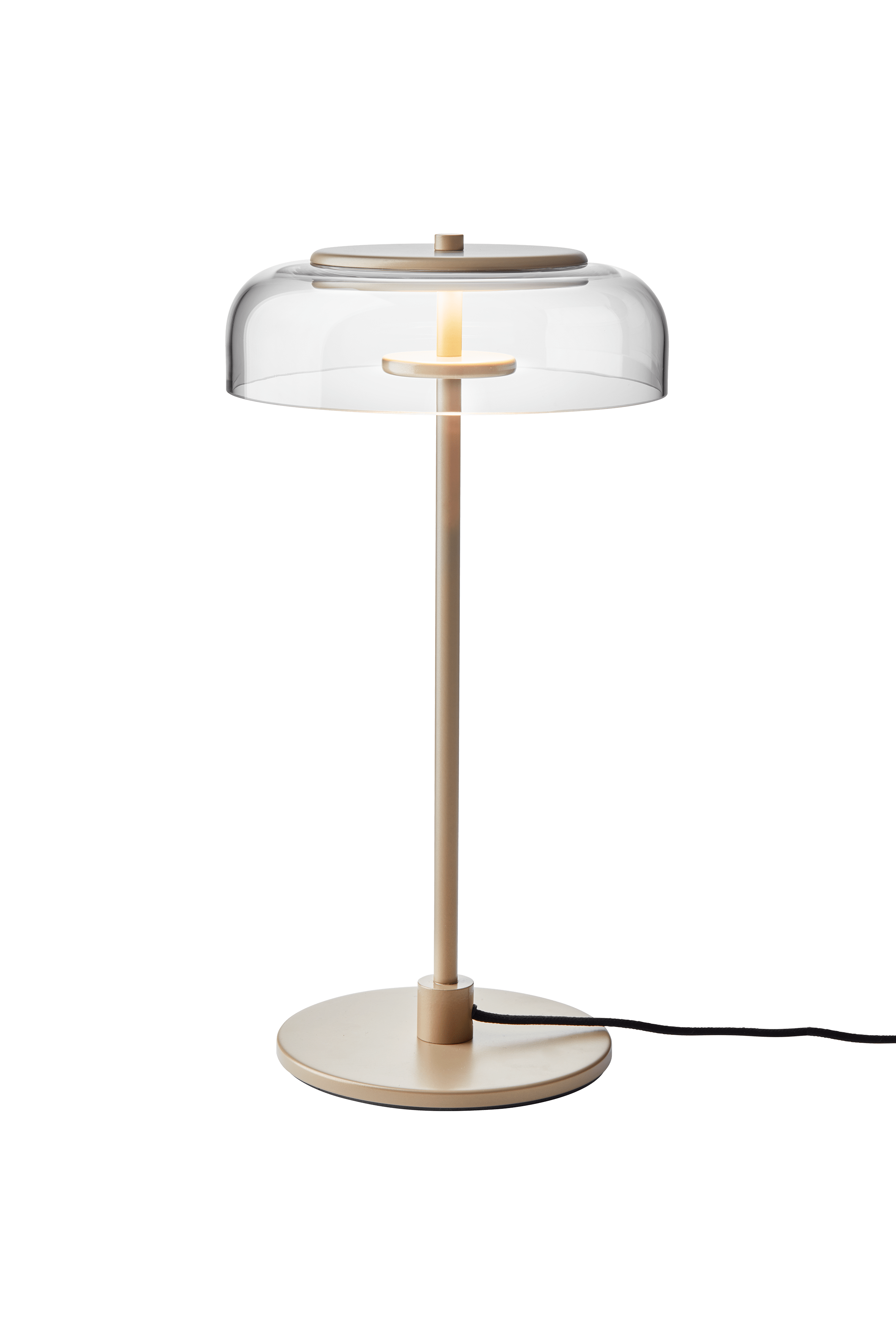 Lampa stołowa BLOSSI złoty z transparentnym szkłem